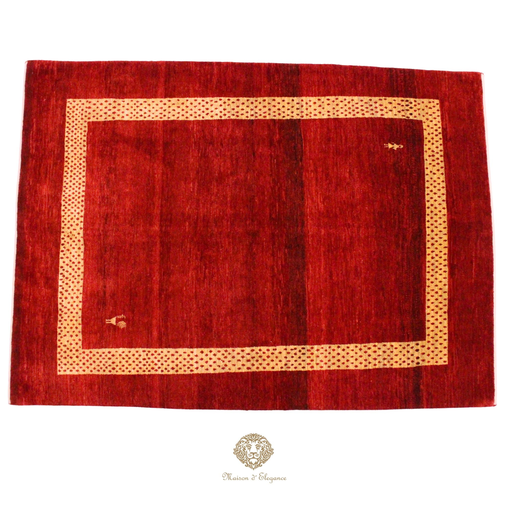 Alfombra Luribaf Lisa Roja Lana 100% 196 x 140 cm