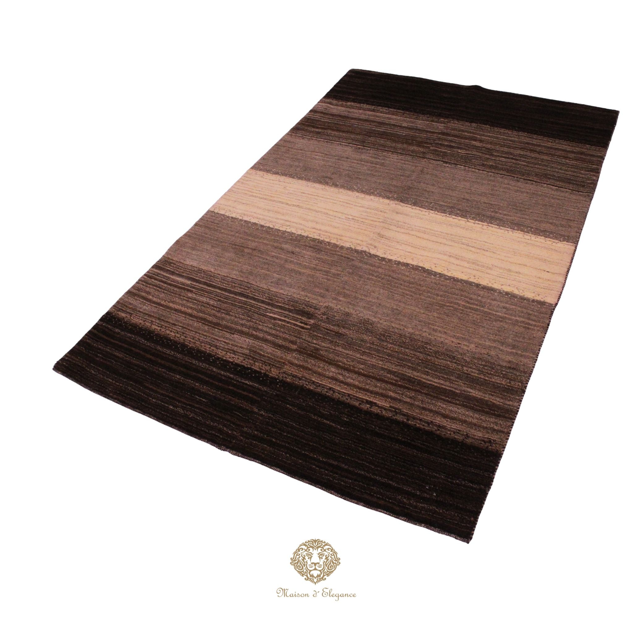 Alfombra Gabbeh Lana Rayas Degradación de Colores 242 X 153 cm