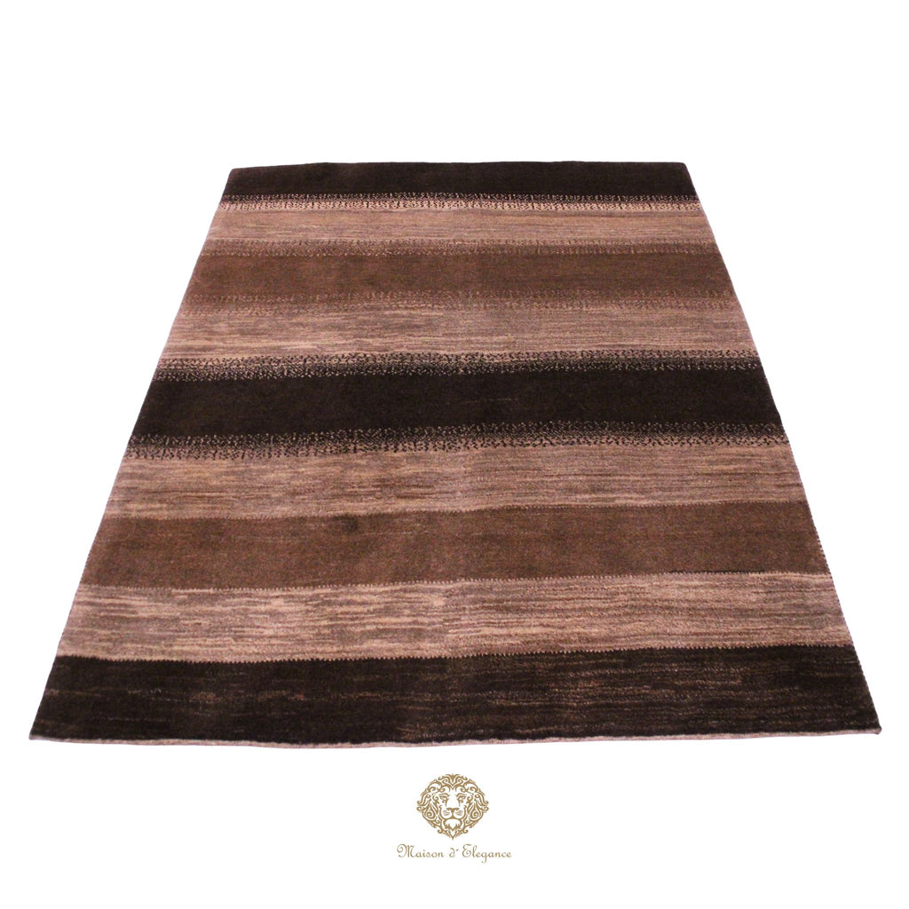 Alfombra Gabbeh Lana Rayas Degradación de Colores 190 X 153 cm