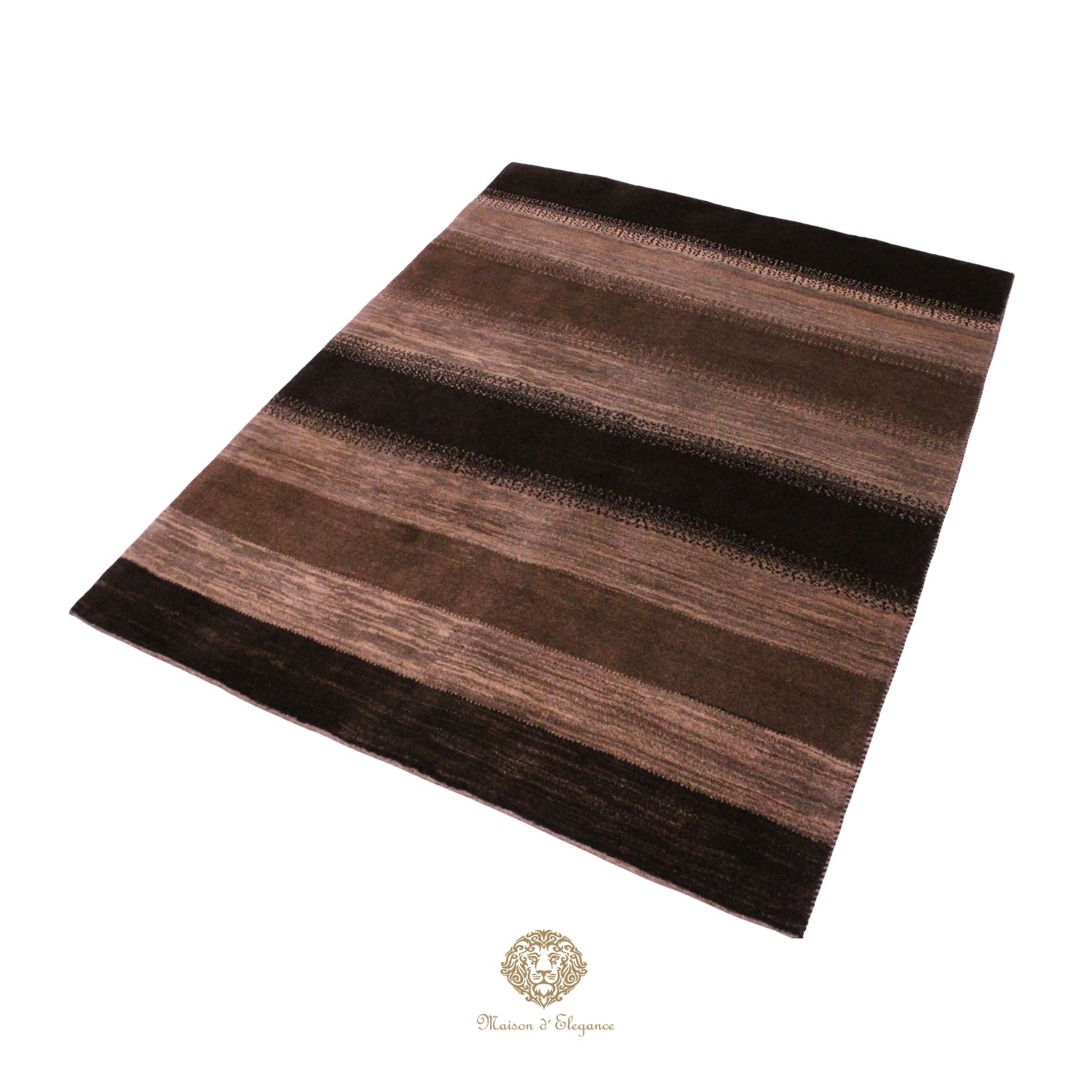 Alfombra Gabbeh Lana Rayas Degradación de Colores 190 X 153 cm