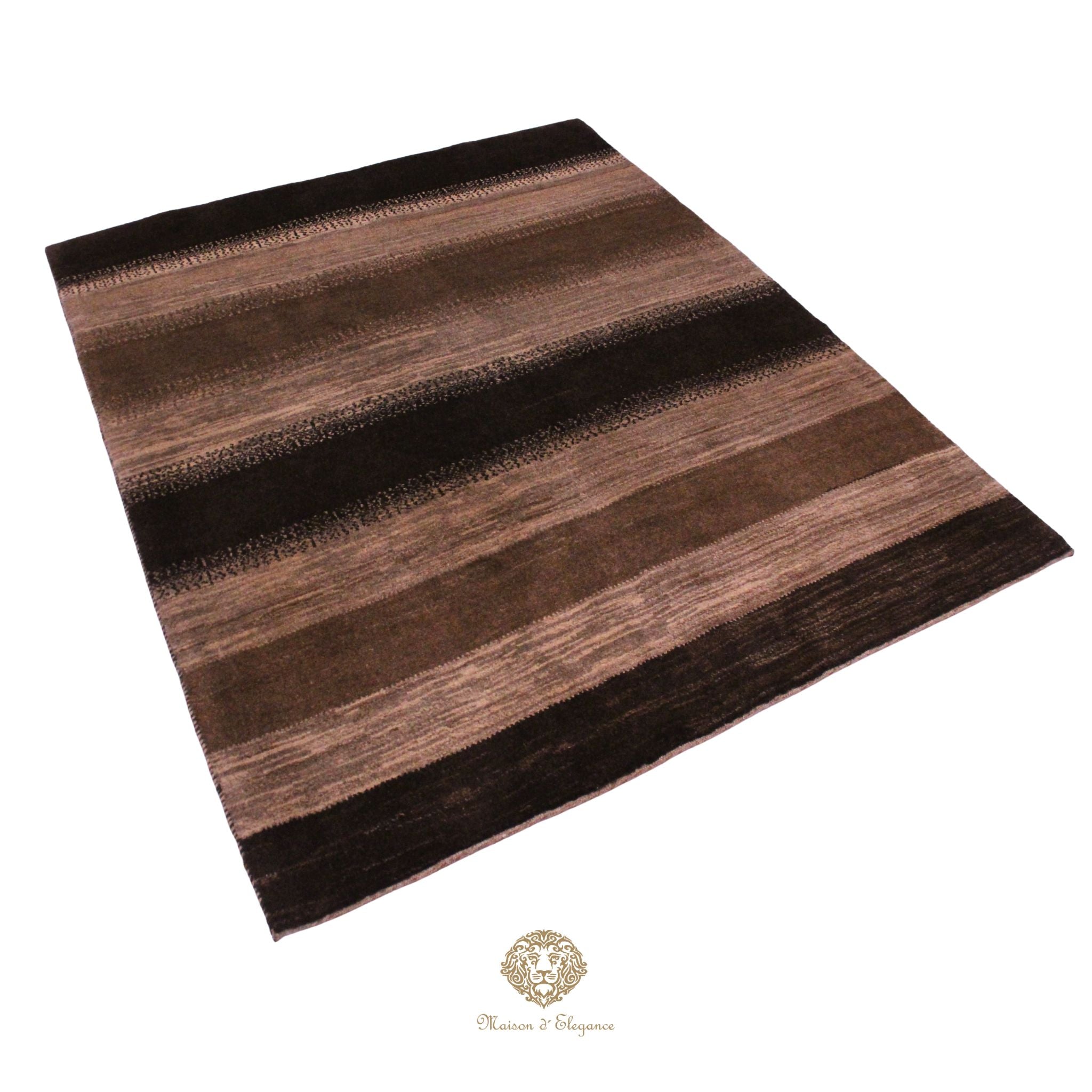 Alfombra Gabbeh Lana Rayas Degradación de Colores 190 X 153 cm