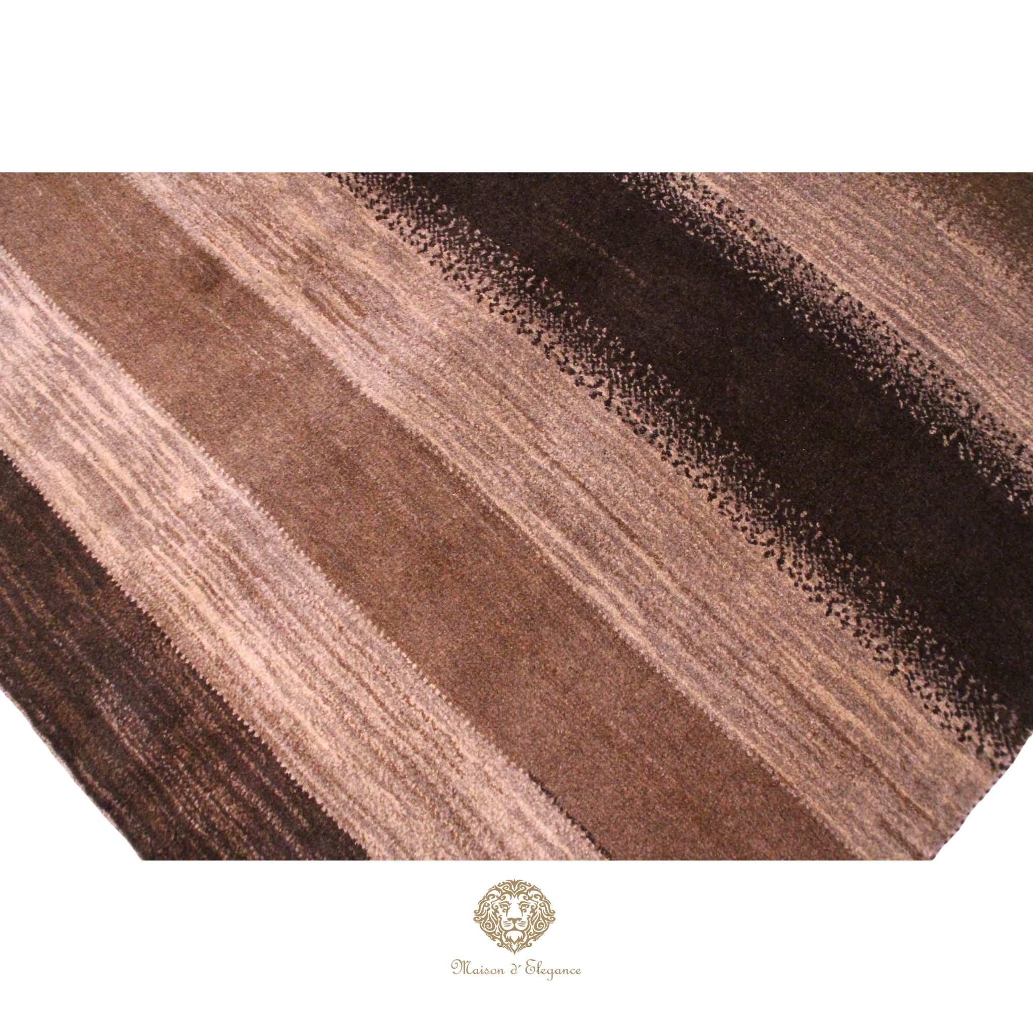 Alfombra Gabbeh Lana Rayas Degradación de Colores 190 X 153 cm