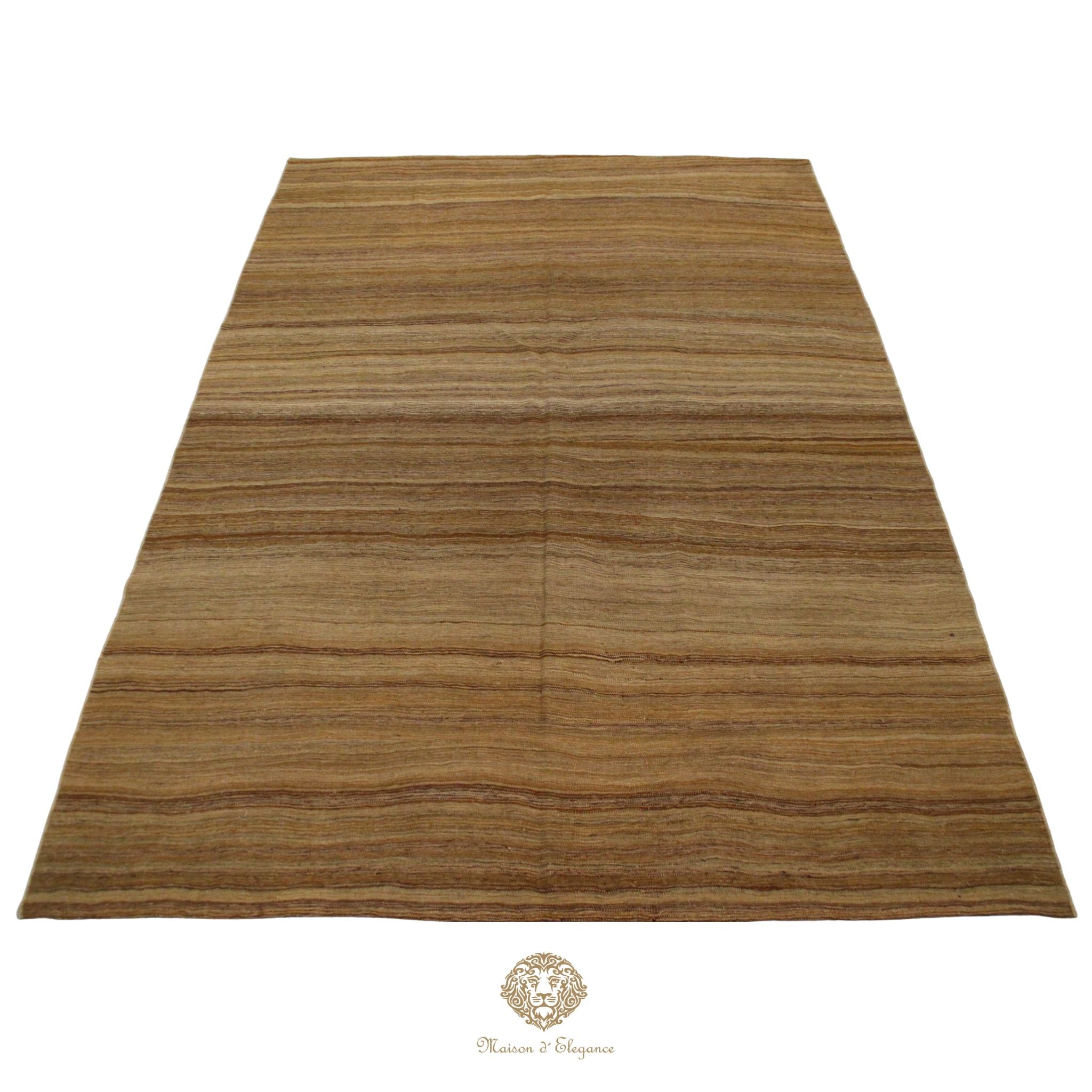 Alfombra Soumak Lana Lisa Color Neutro Tejido Plano 305 x 214 cm