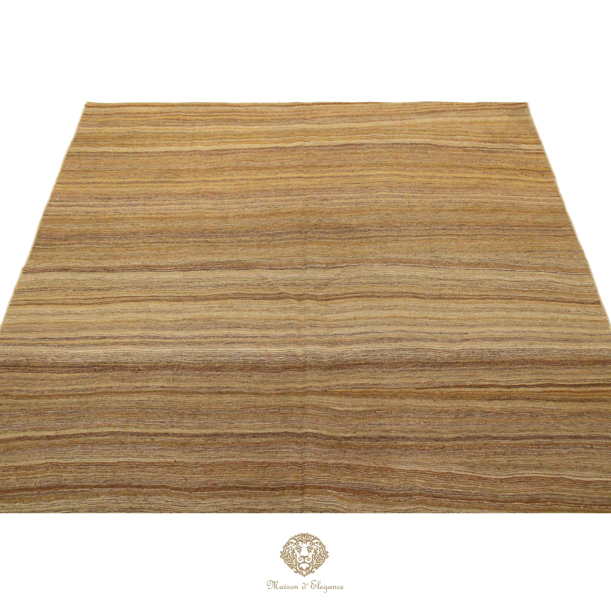 Alfombra Soumak Lana Lisa Color Neutro Tejido Plano 305 x 214 cm