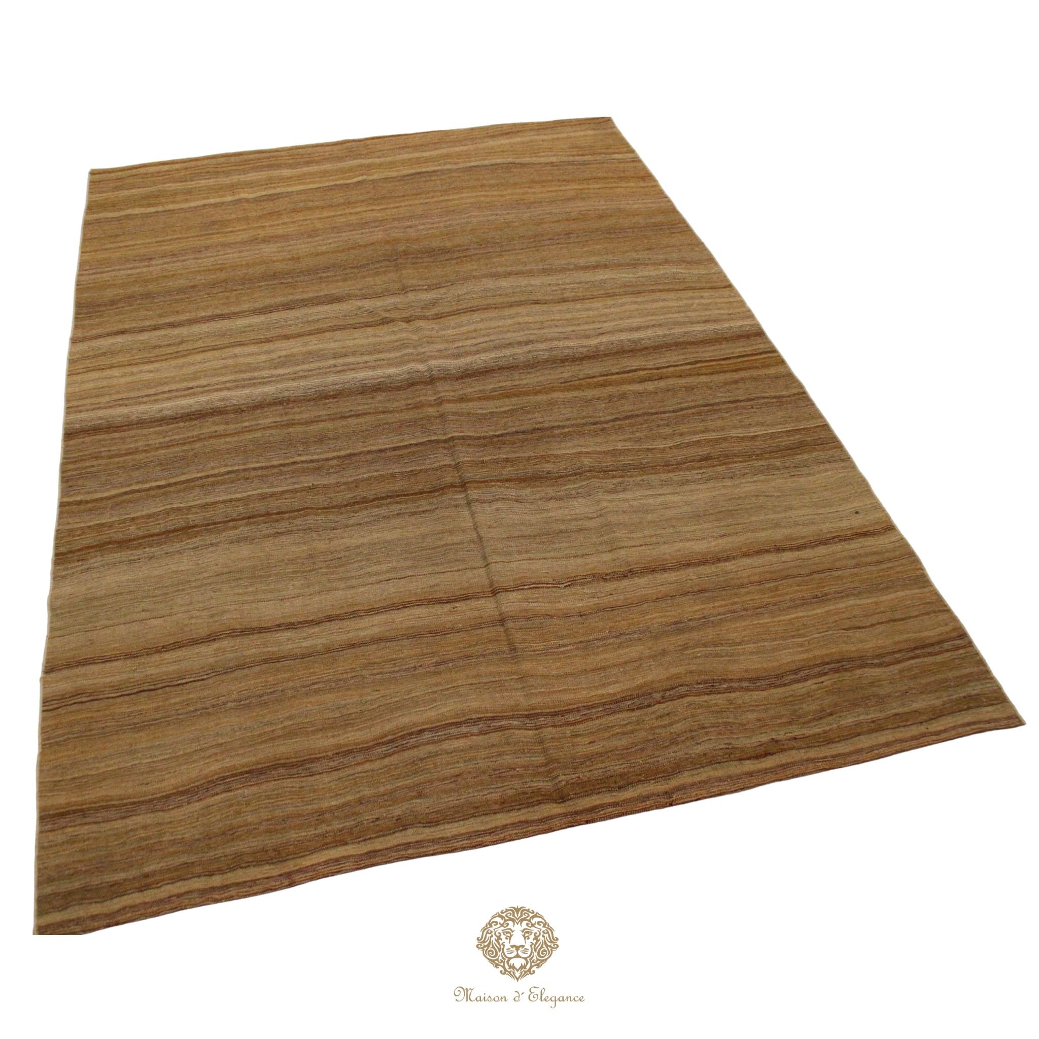 Alfombra Soumak Lana Lisa Color Neutro Tejido Plano 305 x 214 cm