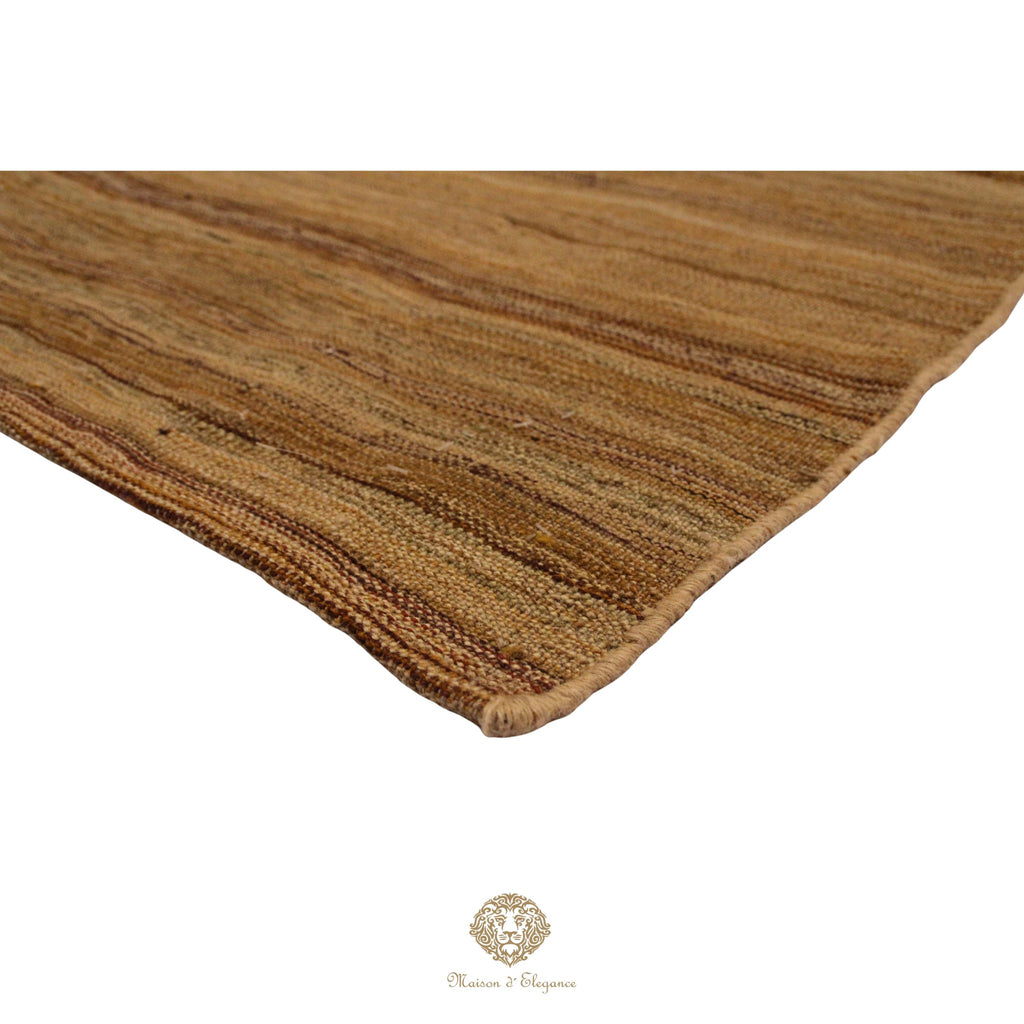 Alfombra Soumak Lana Lisa Color Neutro Tejido Plano 305 x 214 cm