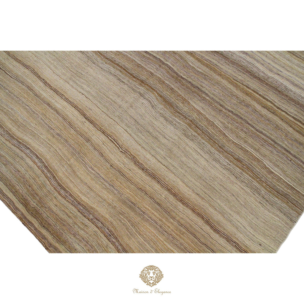 Alfombra Soumak Lana Lisa Color Neutro Tejido Plano 305 x 214 cm