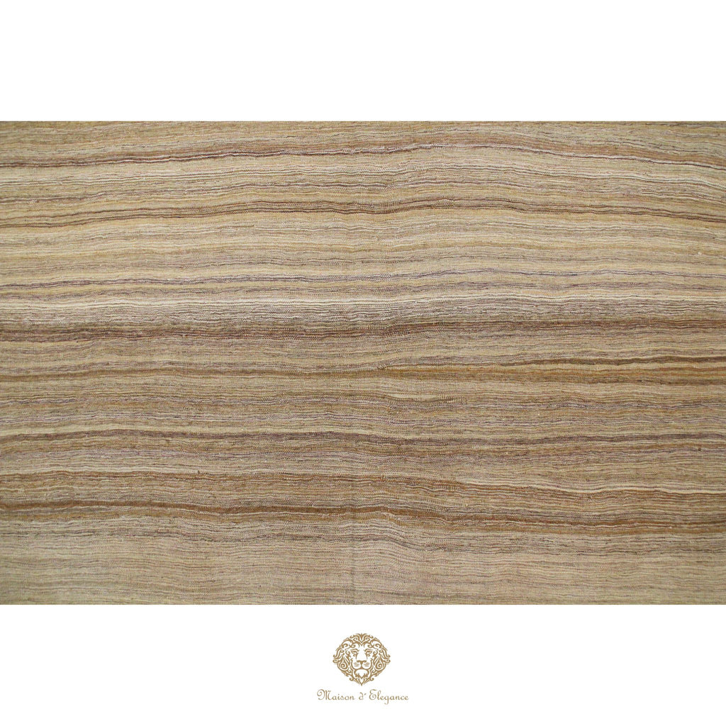 Alfombra Soumak Lana Lisa Color Neutro Tejido Plano 305 x 214 cm