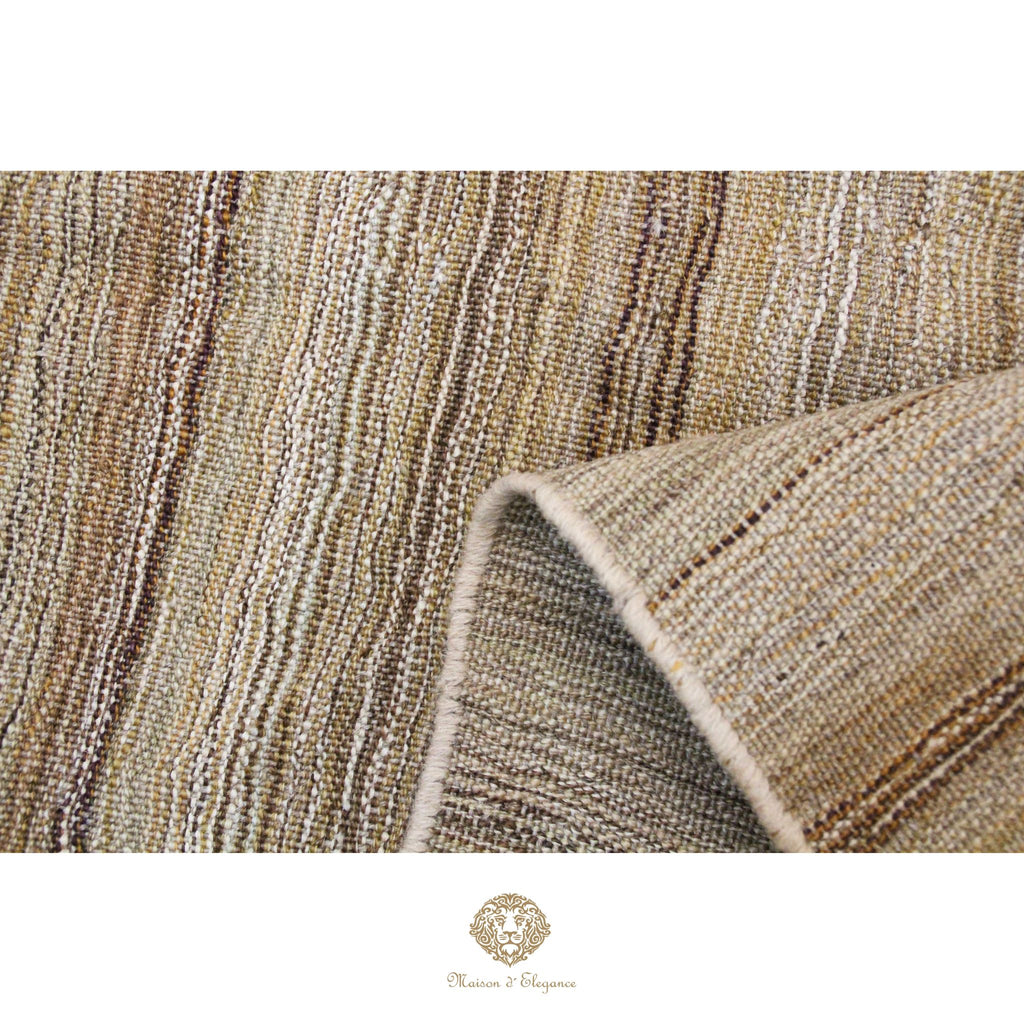 Alfombra Soumak Lana Lisa Color Neutro Tejido Plano 305 x 214 cm