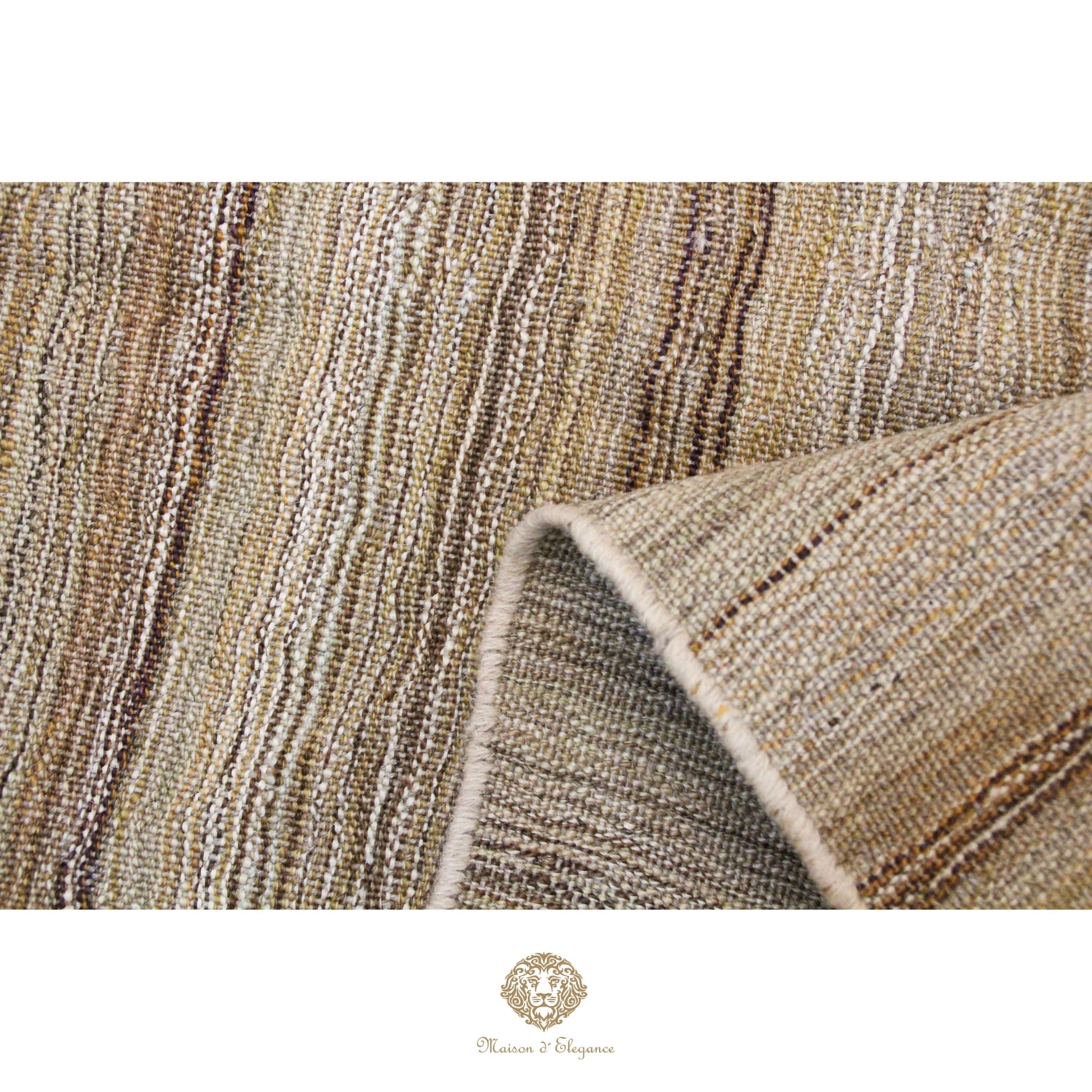 Alfombra Soumak Lana Lisa Color Neutro Tejido Plano 305 x 214 cm