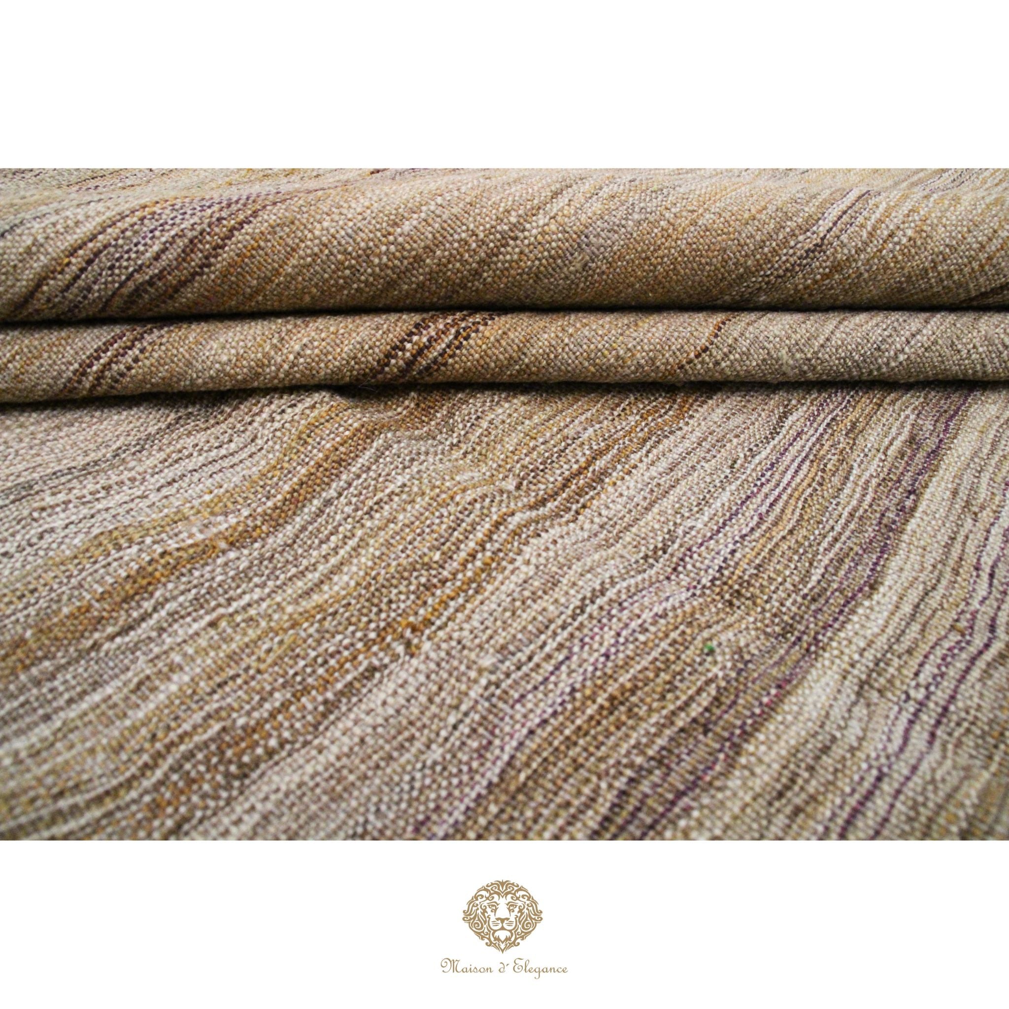 Alfombra Soumak Lana Lisa Color Neutro Tejido Plano 305 x 214 cm