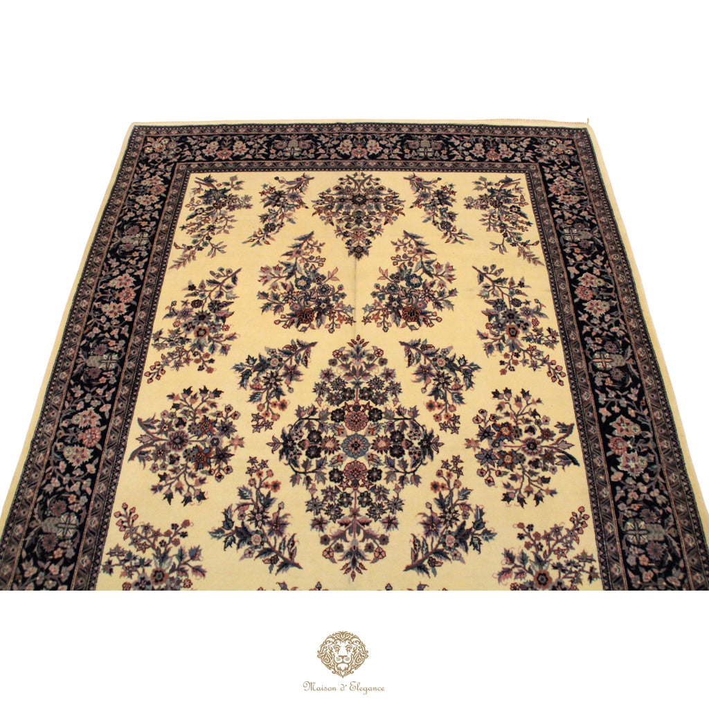 Alfombra Tradicional Lana Diseño Floral Tonos Neutros Hecha a Mano 290 x 185 cm