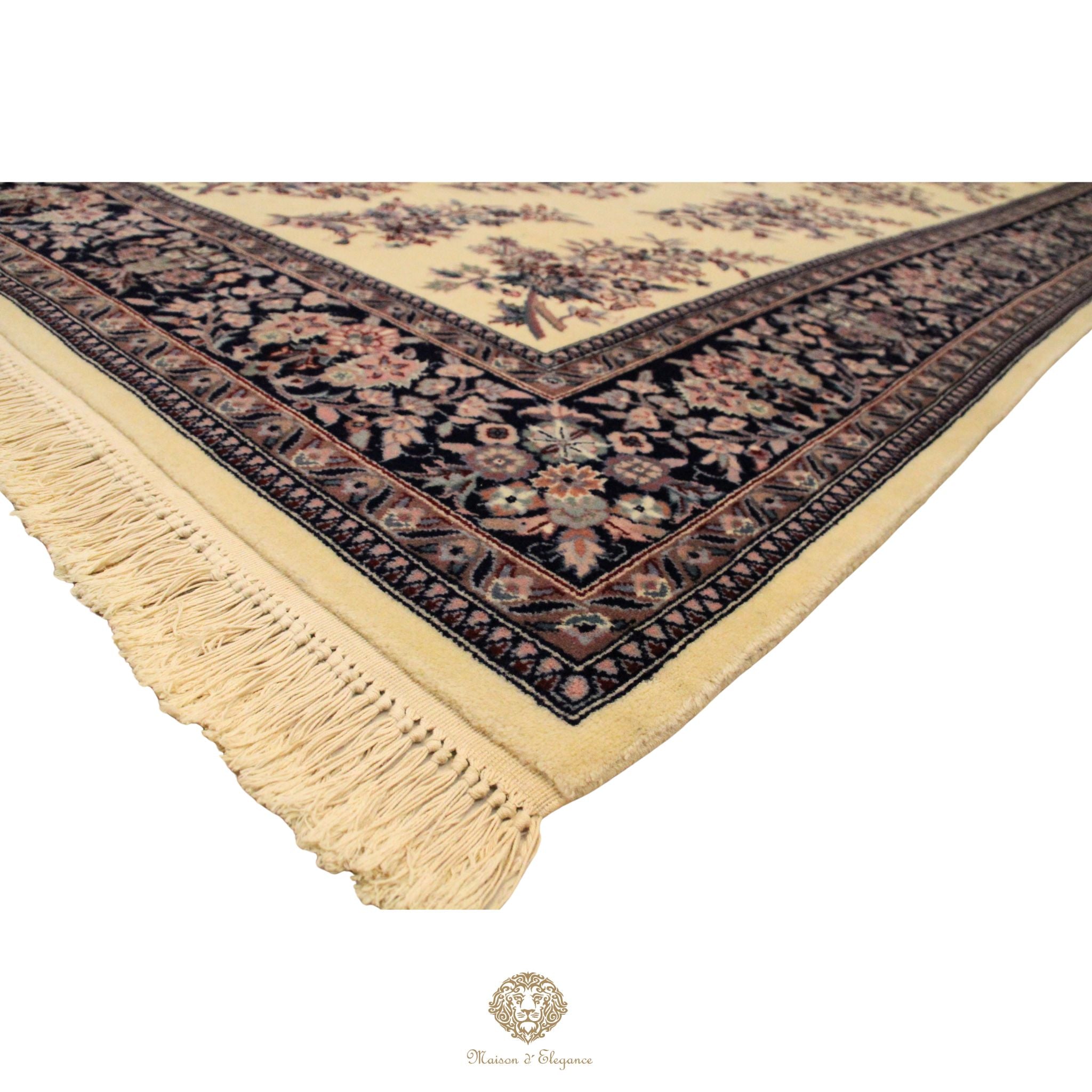 Alfombra Tradicional Lana Diseño Floral Tonos Neutros Hecha a Mano 290 x 185 cm