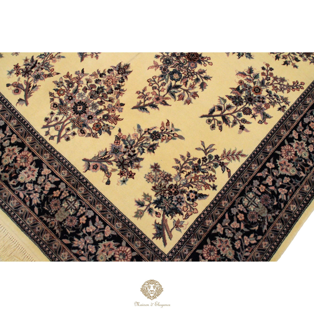 Alfombra Tradicional Lana Diseño Floral Tonos Neutros Hecha a Mano 290 x 185 cm