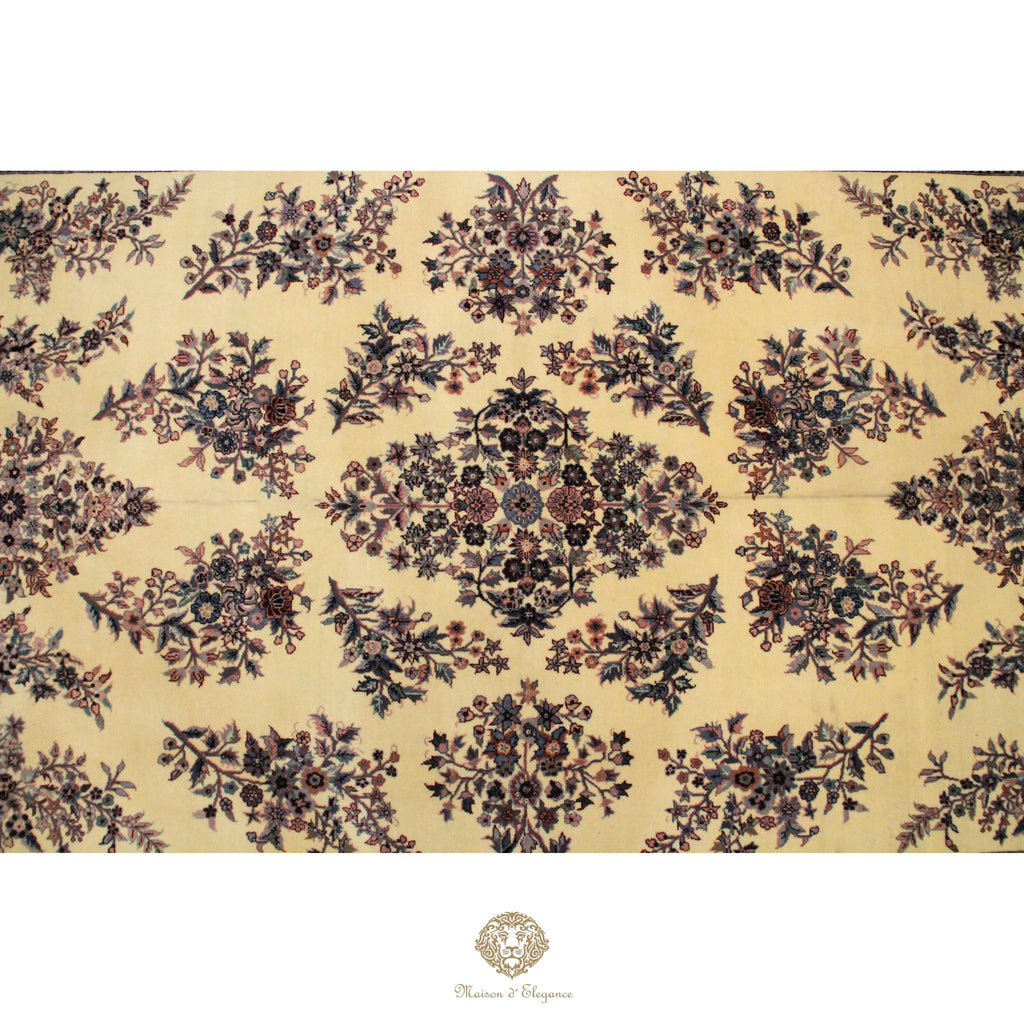 Alfombra Tradicional Lana Diseño Floral Tonos Neutros Hecha a Mano 290 x 185 cm