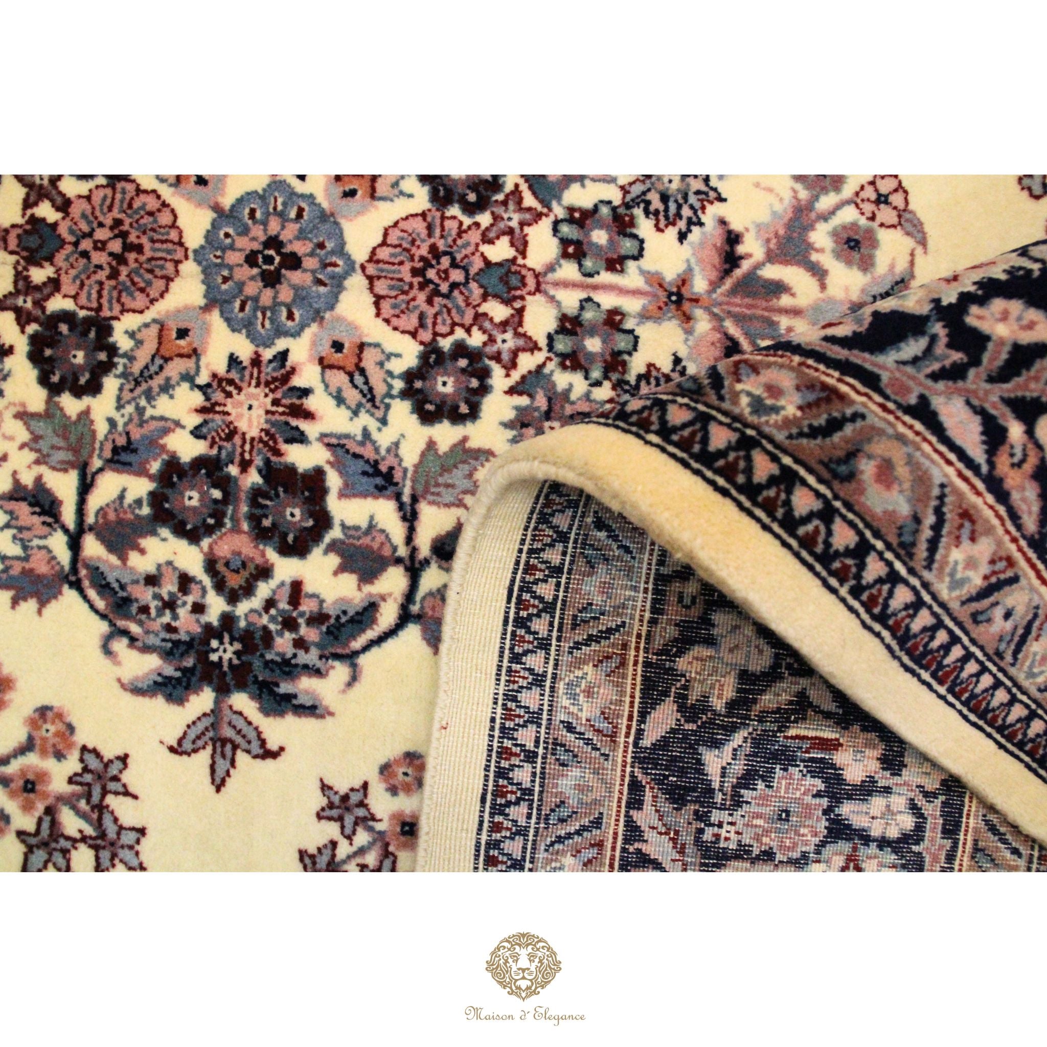 Alfombra Tradicional Lana Diseño Floral Tonos Neutros Hecha a Mano 290 x 185 cm