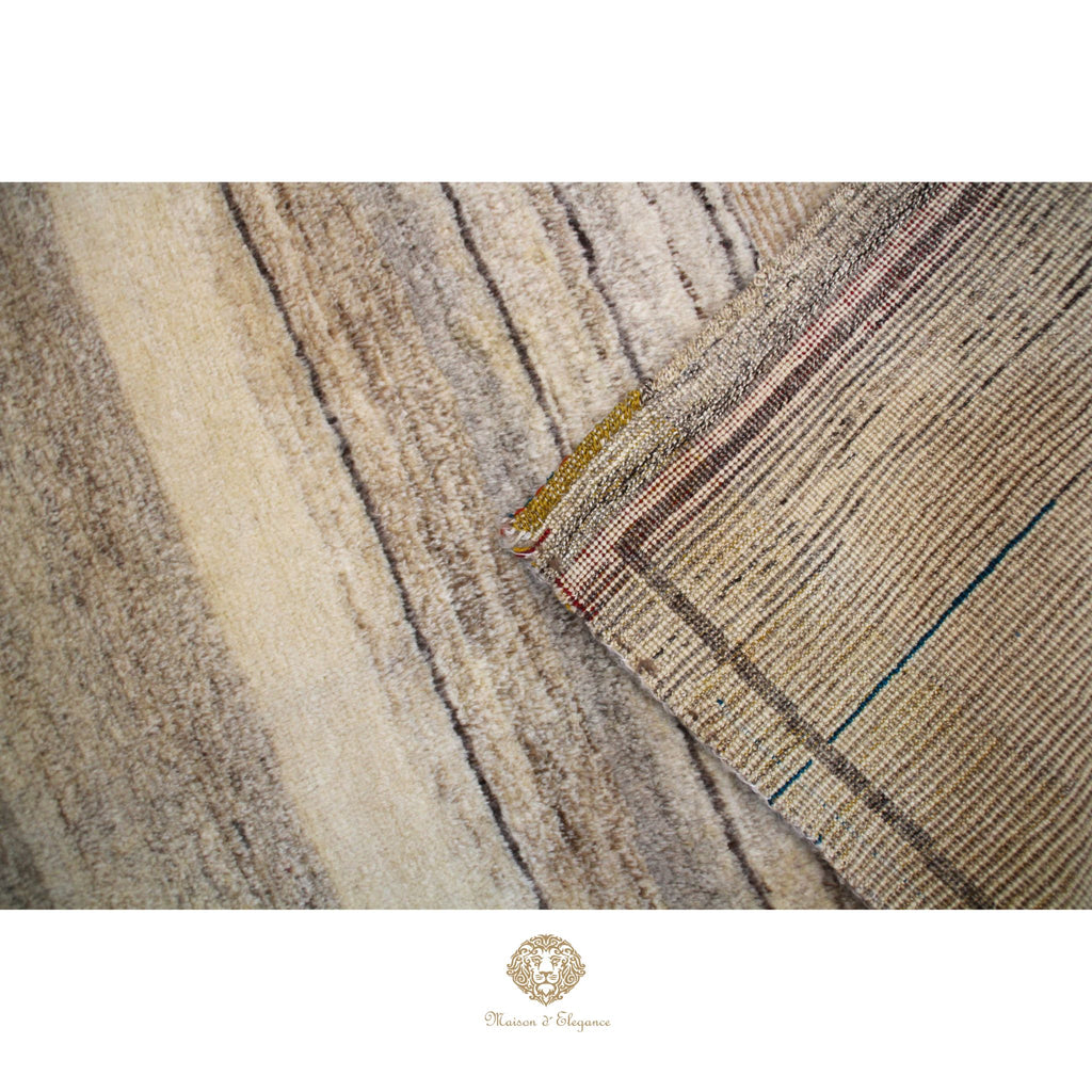 Alfombra Moderna Lana Natural Degradación Colores Neutros 163 x 93 cm