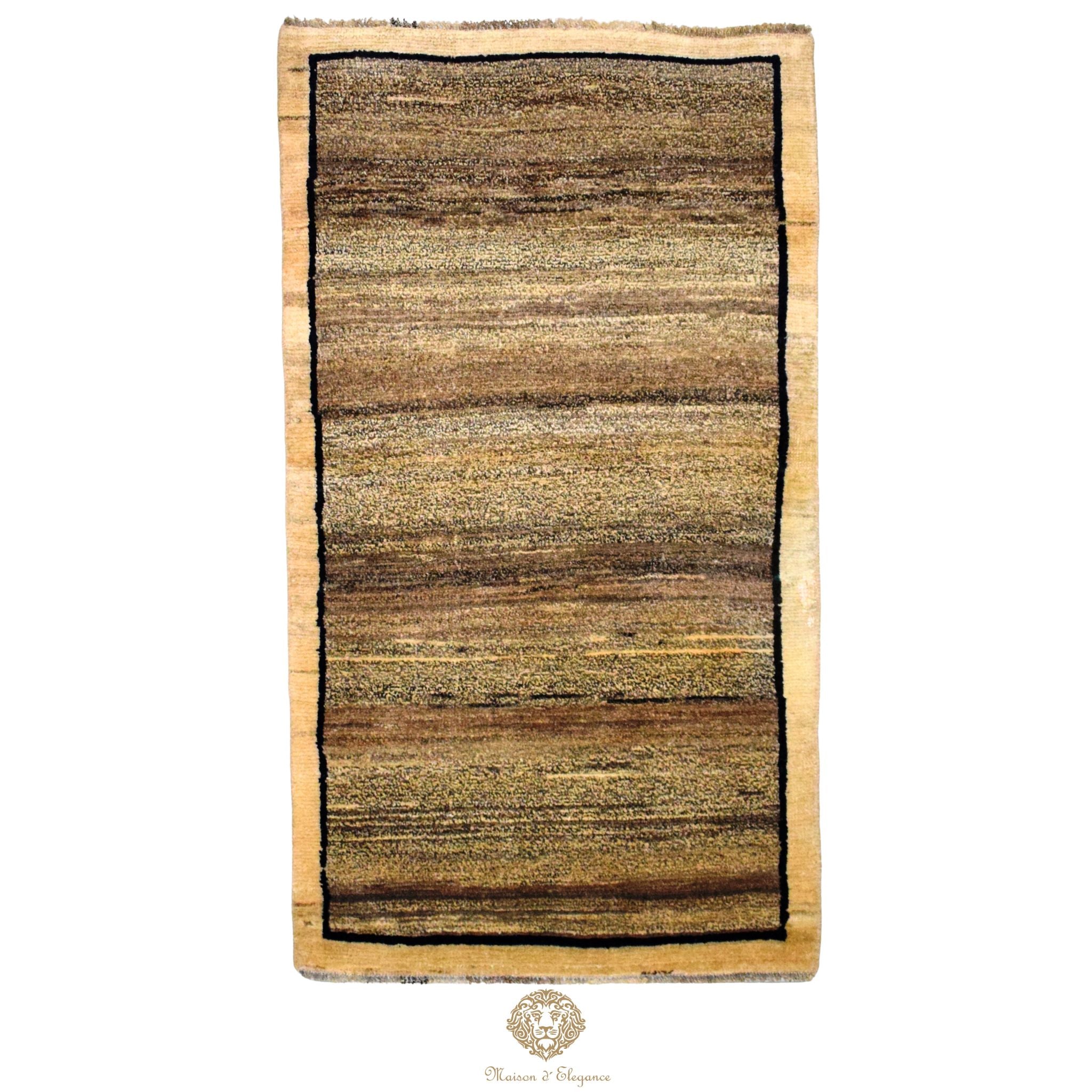 Alfombra Moderna Lana Natural Degradación Colores Neutros 175 x 97 cm