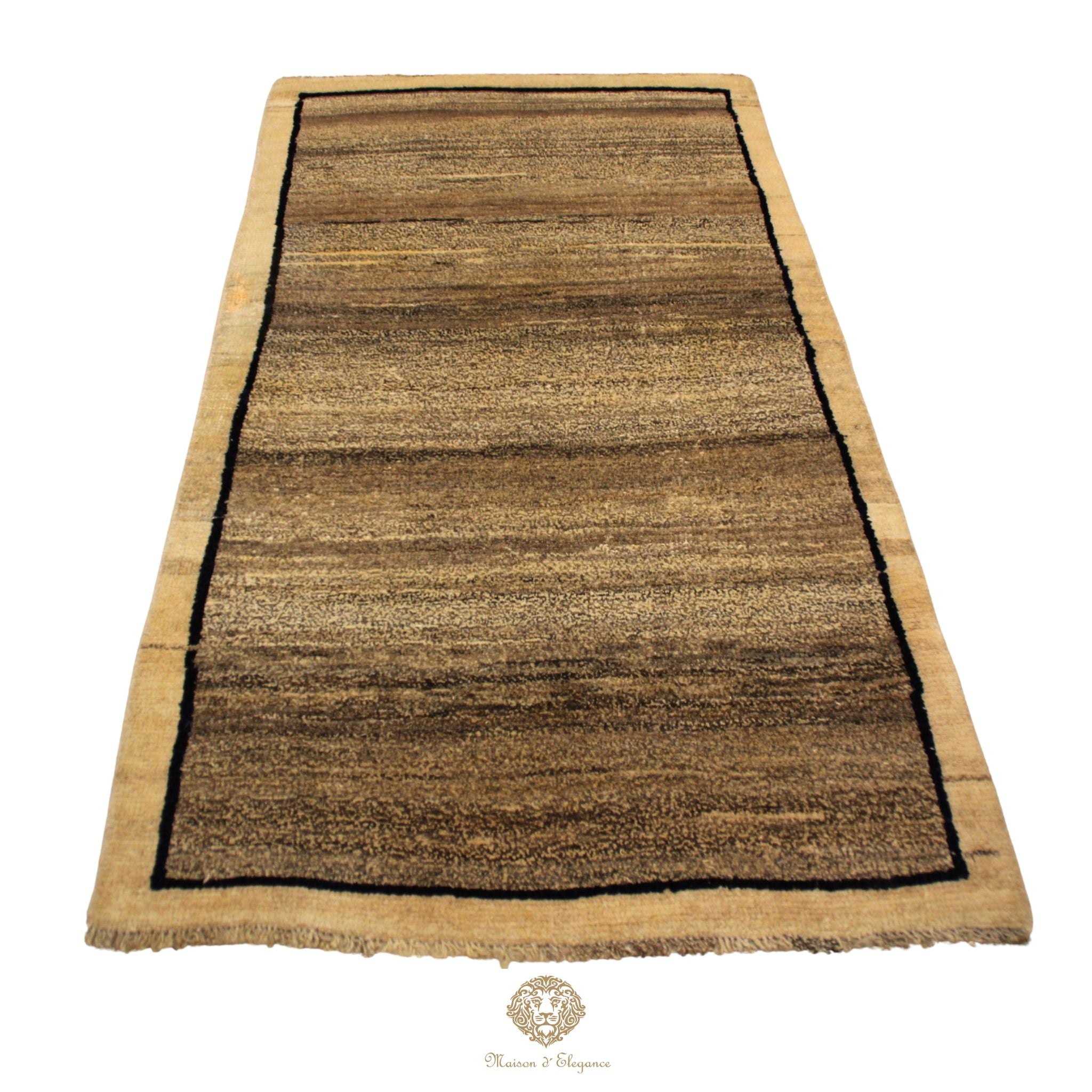 Alfombra Moderna Lana Natural Degradación Colores Neutros 175 x 97 cm