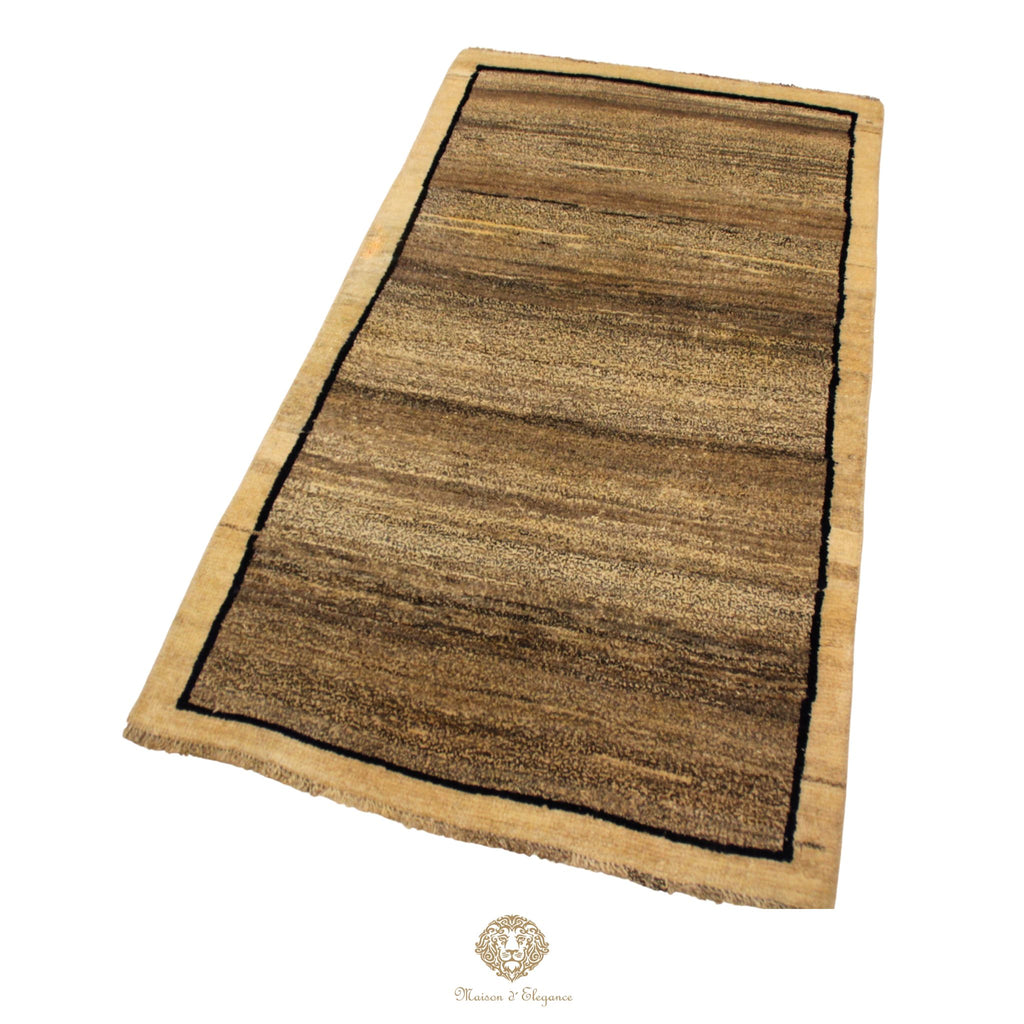 Alfombra Moderna Lana Natural Degradación Colores Neutros 175 x 97 cm