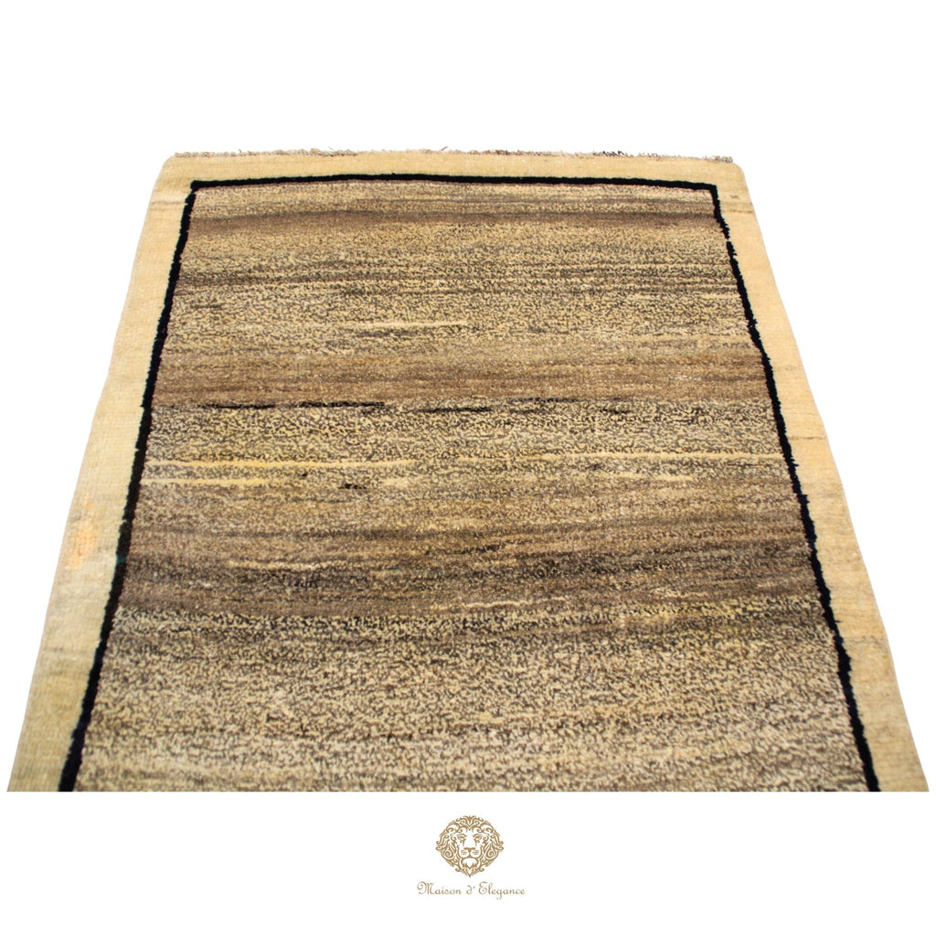 Alfombra Moderna Lana Natural Degradación Colores Neutros 175 x 97 cm