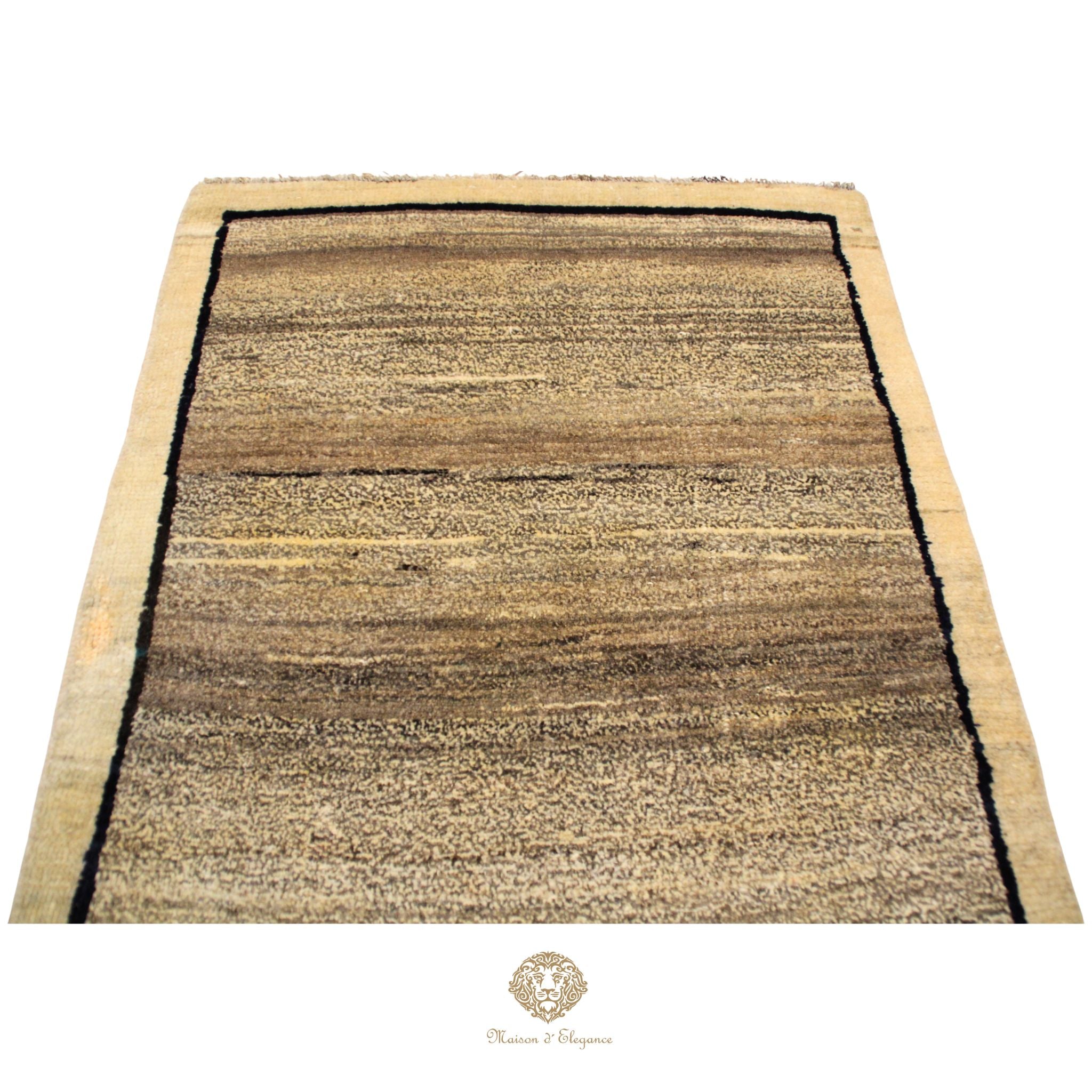 Alfombra Moderna Lana Natural Degradación Colores Neutros 175 x 97 cm
