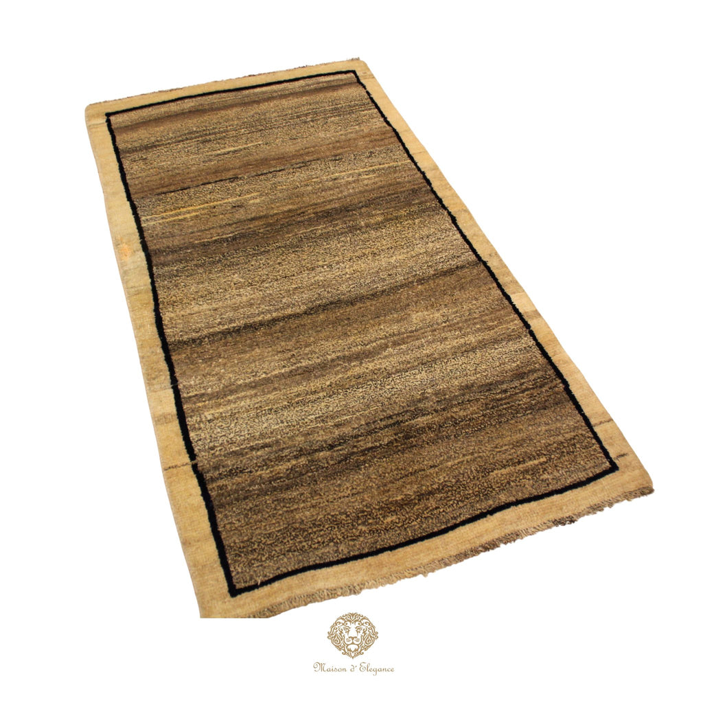 Alfombra Moderna Lana Natural Degradación Colores Neutros 175 x 97 cm