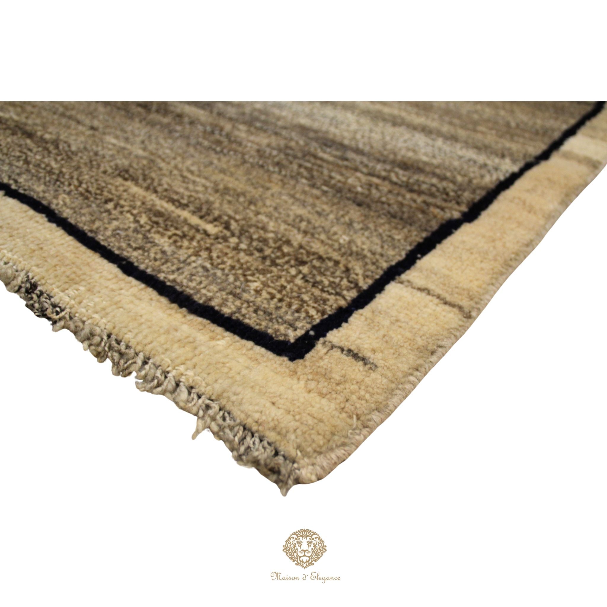 Alfombra Moderna Lana Natural Degradación Colores Neutros 175 x 97 cm