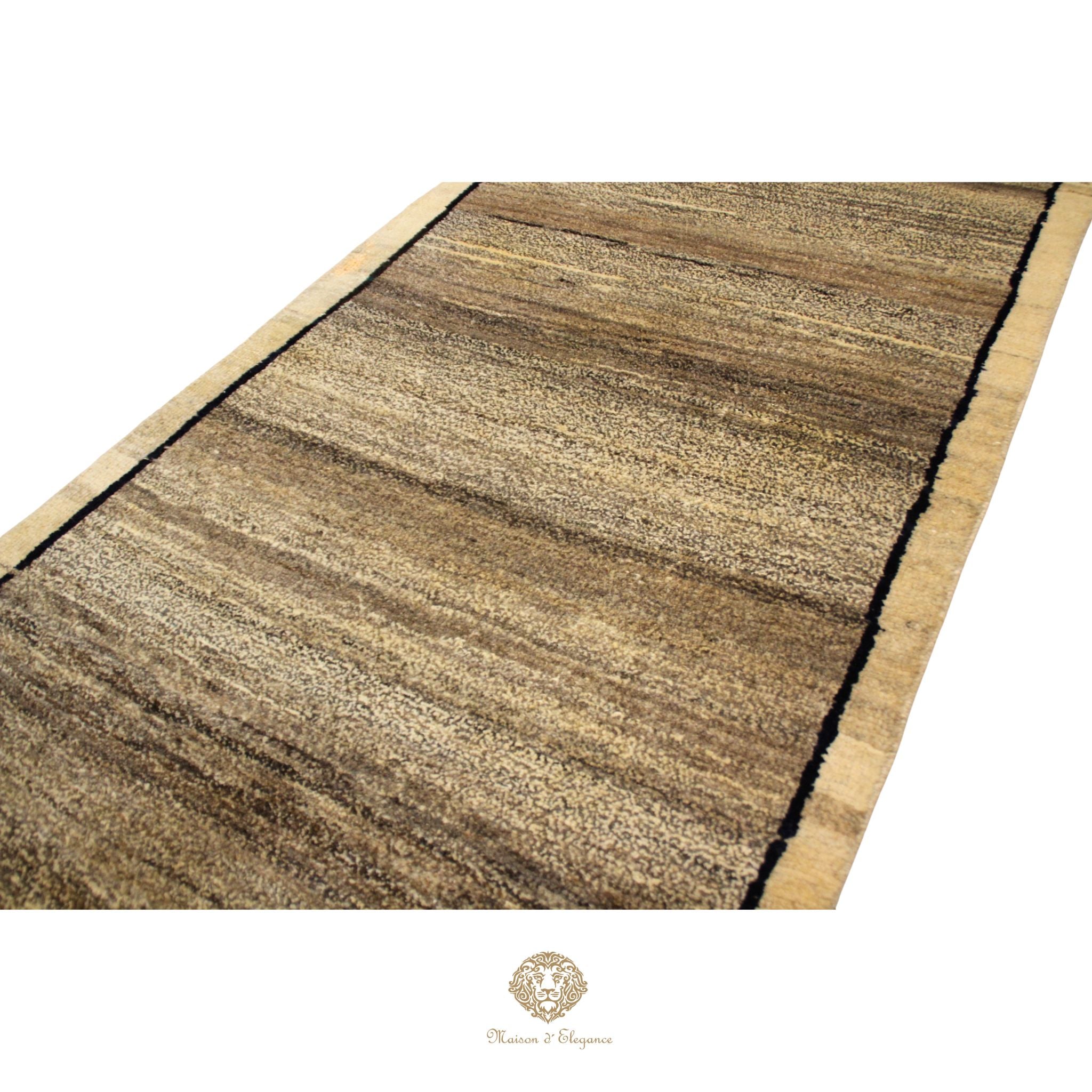 Alfombra Moderna Lana Natural Degradación Colores Neutros 175 x 97 cm