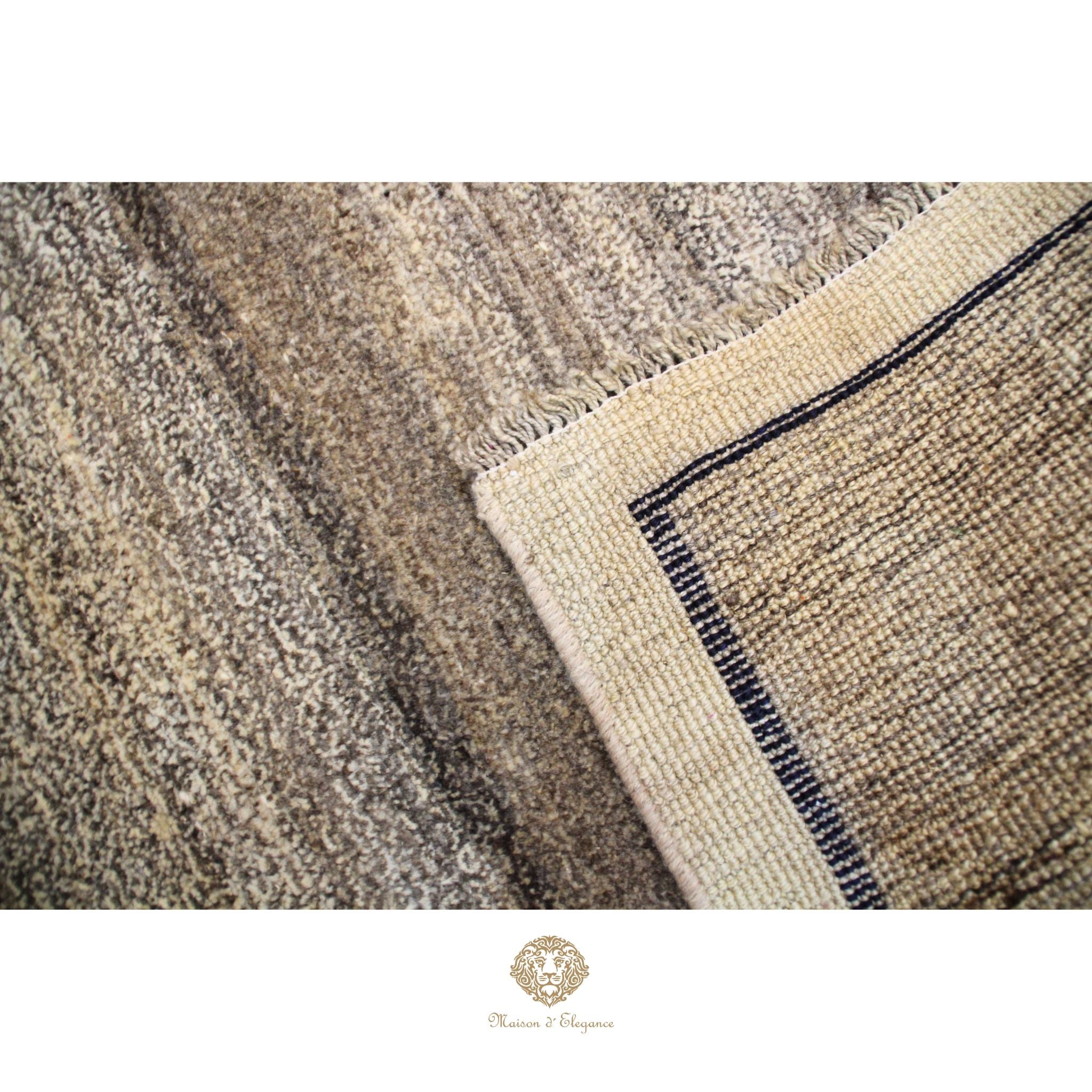 Alfombra Moderna Lana Natural Degradación Colores Neutros 175 x 97 cm