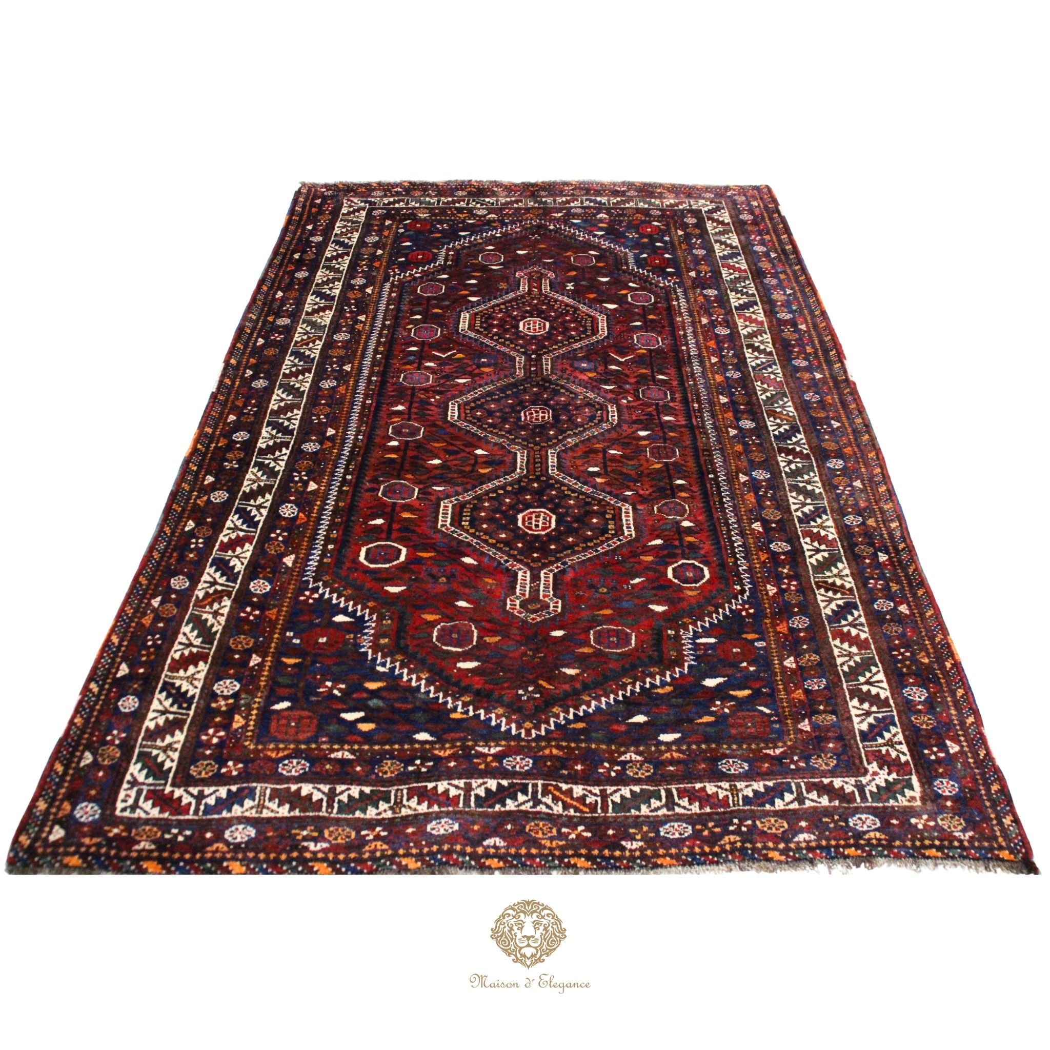Alfombra Qashqai Lana Diseño Tribal Persa Auténtica 306 x 206 cm