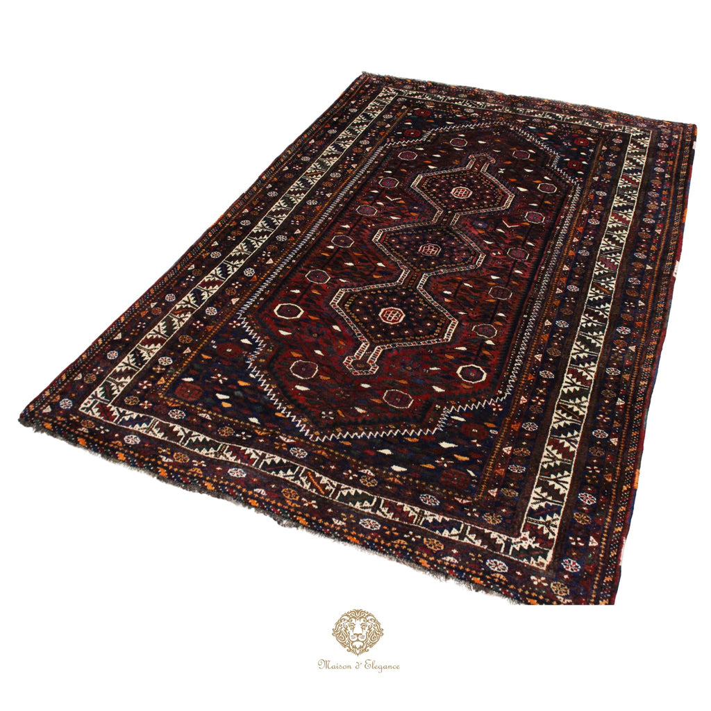 Alfombra Qashqai Lana Diseño Tribal Persa Auténtica 306 x 206 cm