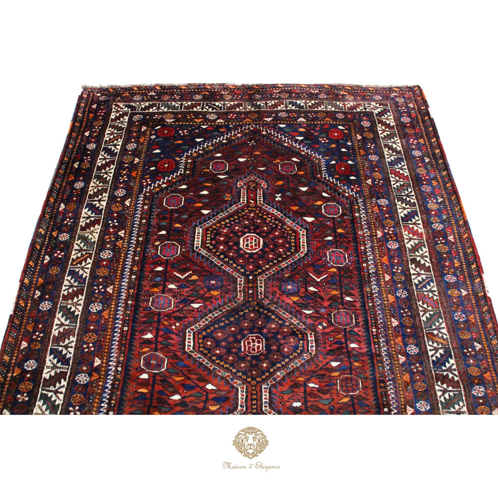 Alfombra Qashqai Lana Diseño Tribal Persa Auténtica 306 x 206 cm