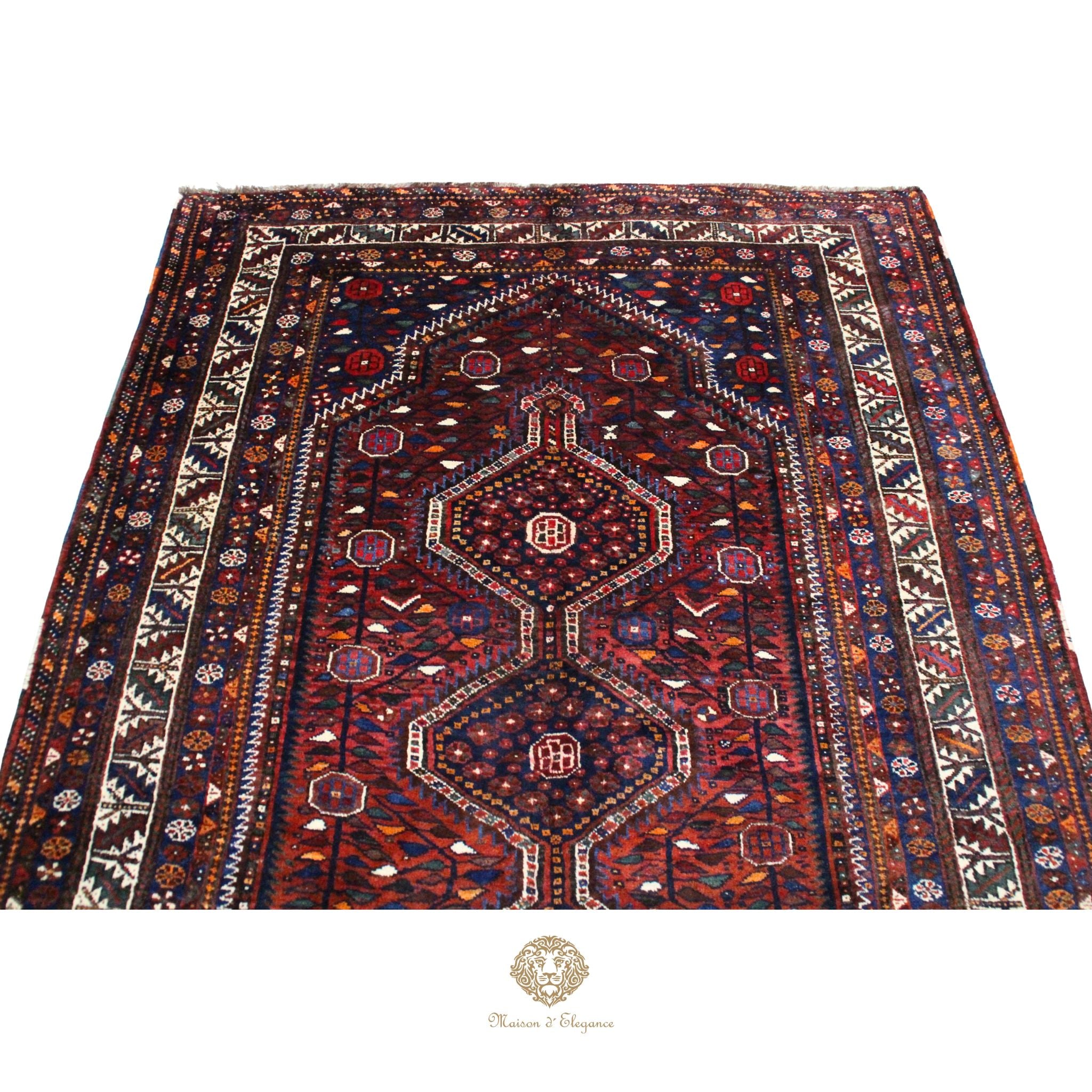Alfombra Qashqai Lana Diseño Tribal Persa Auténtica 306 x 206 cm