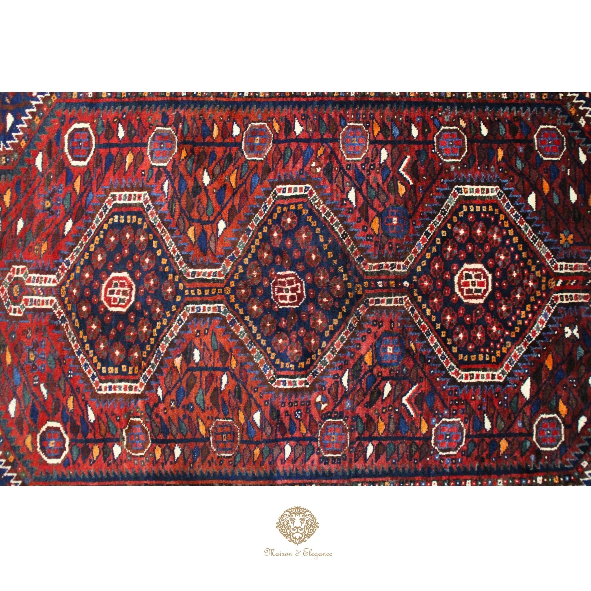 Alfombra Qashqai Lana Diseño Tribal Persa Auténtica 306 x 206 cm