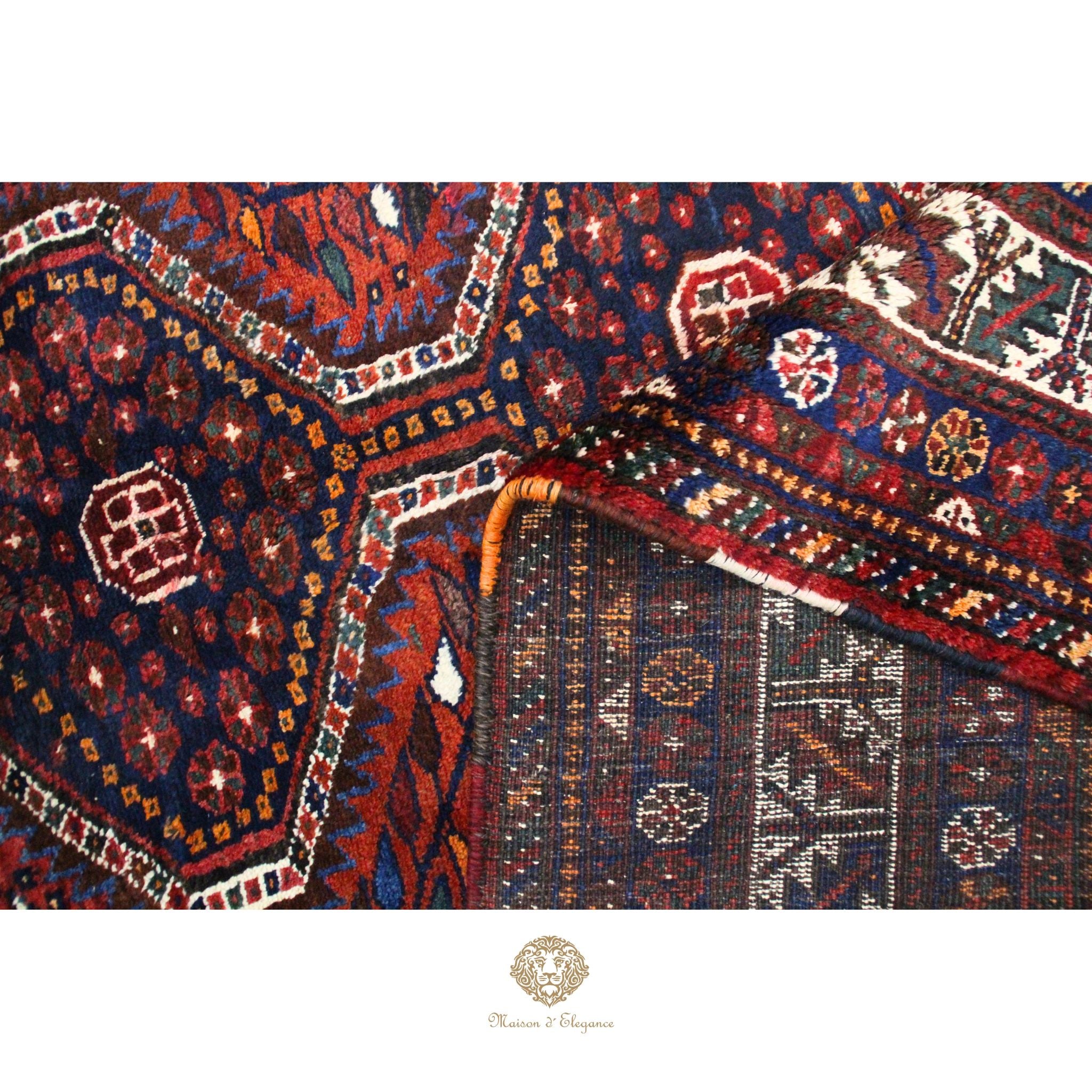 Alfombra Qashqai Lana Diseño Tribal Persa Auténtica 306 x 206 cm