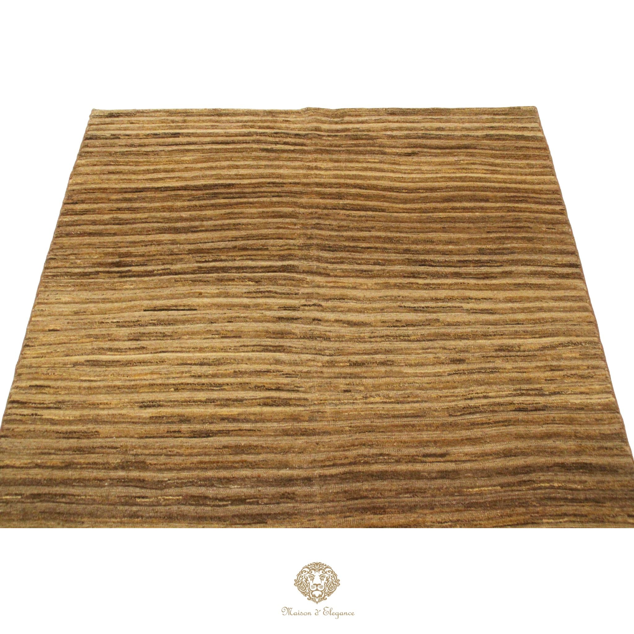 Alfombra Contemporánea de Lana con Diseño a Rayas y Relieve Texturizado, Hecha a Mano 249 x 169 cm