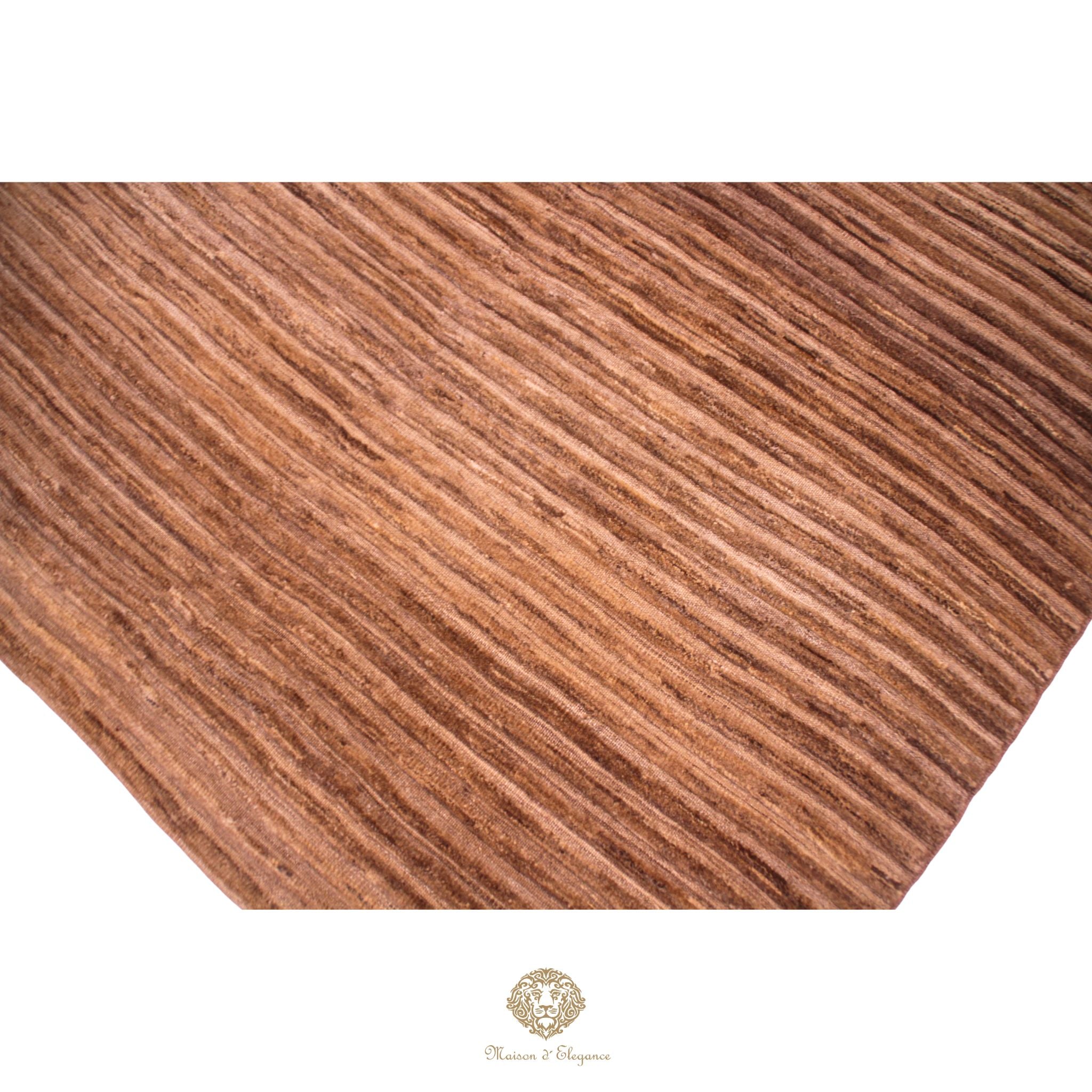 Alfombra Contemporánea de Lana con Diseño a Rayas y Relieve Texturizado, Hecha a Mano 249 x 169 cm