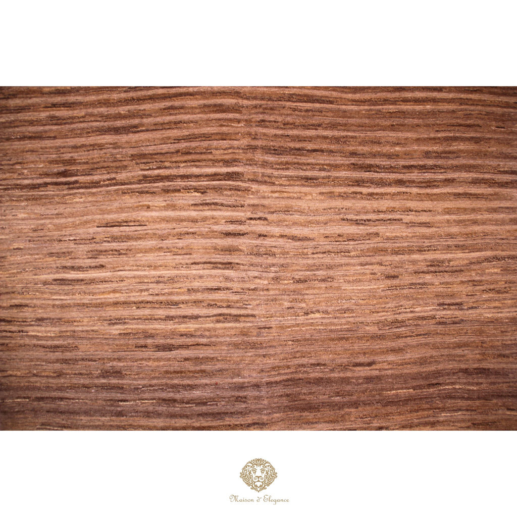 Alfombra Contemporánea de Lana con Diseño a Rayas y Relieve Texturizado, Hecha a Mano 249 x 169 cm