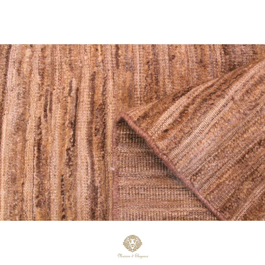 Alfombra Contemporánea de Lana con Diseño a Rayas y Relieve Texturizado, Hecha a Mano 249 x 169 cm