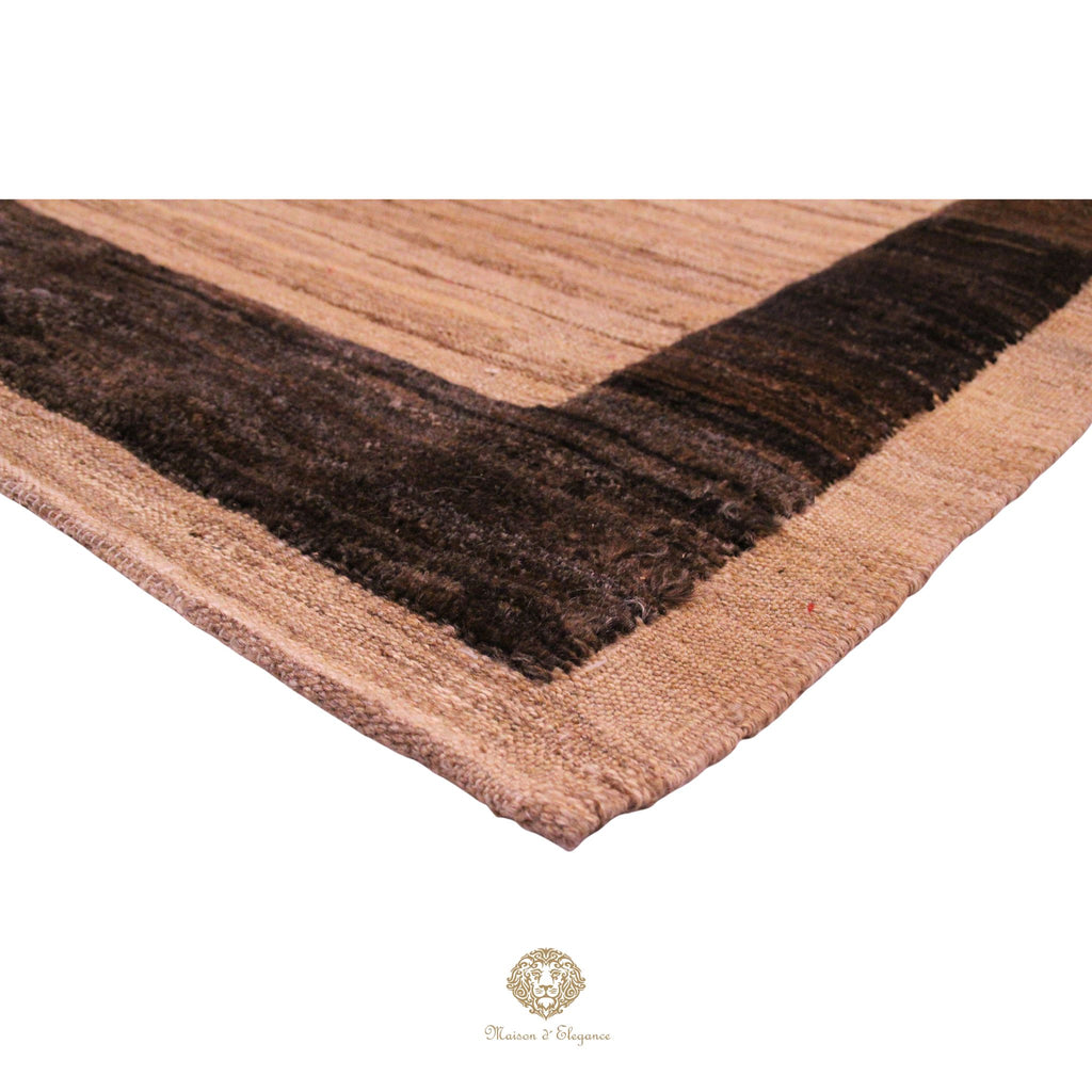 Alfombra Kilim Moderna Lana Natural Diseños Geométricos Tinte Vegetal 255 x 211 cm