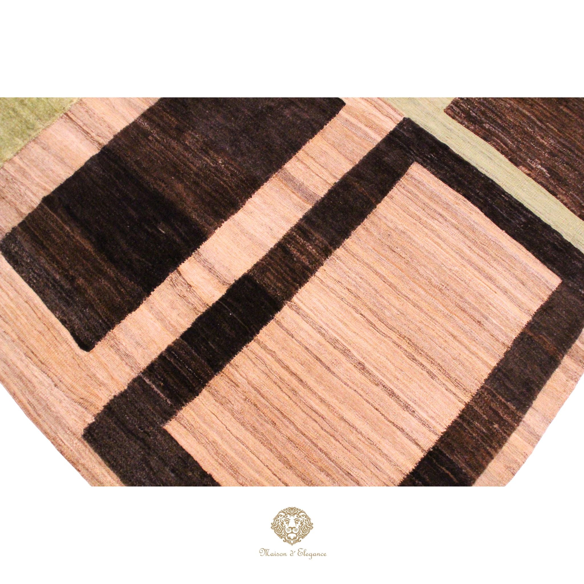 Alfombra Kilim Moderna Lana Natural Diseños Geométricos Tinte Vegetal 255 x 211 cm