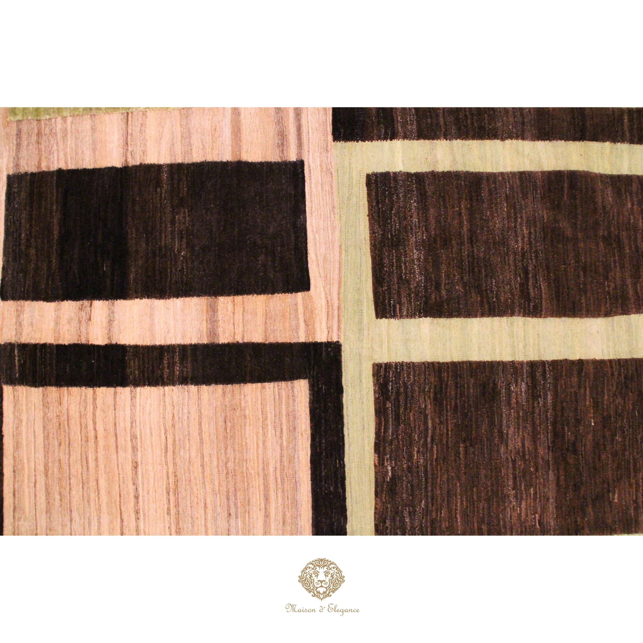 Alfombra Kilim Moderna Lana Natural Diseños Geométricos Tinte Vegetal 255 x 211 cm