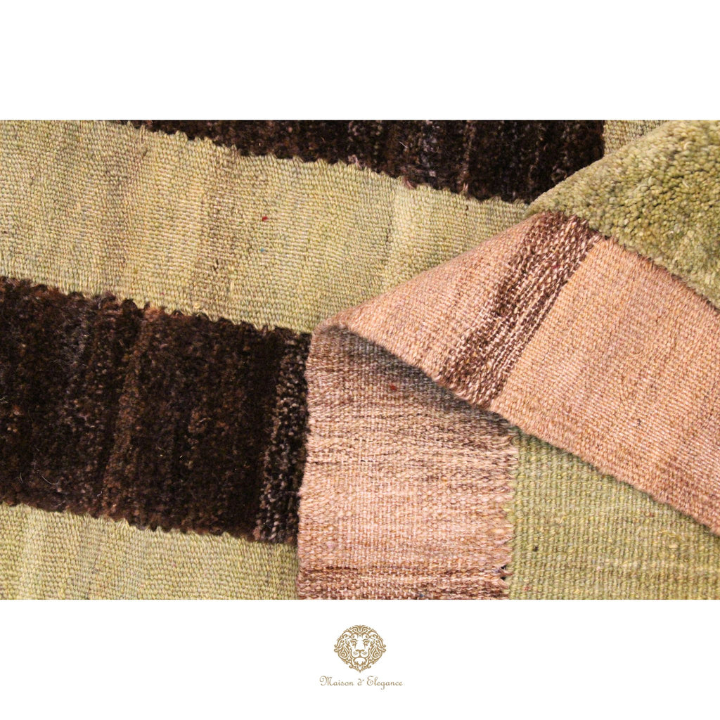 Alfombra Kilim Moderna Lana Natural Diseños Geométricos Tinte Vegetal 255 x 211 cm