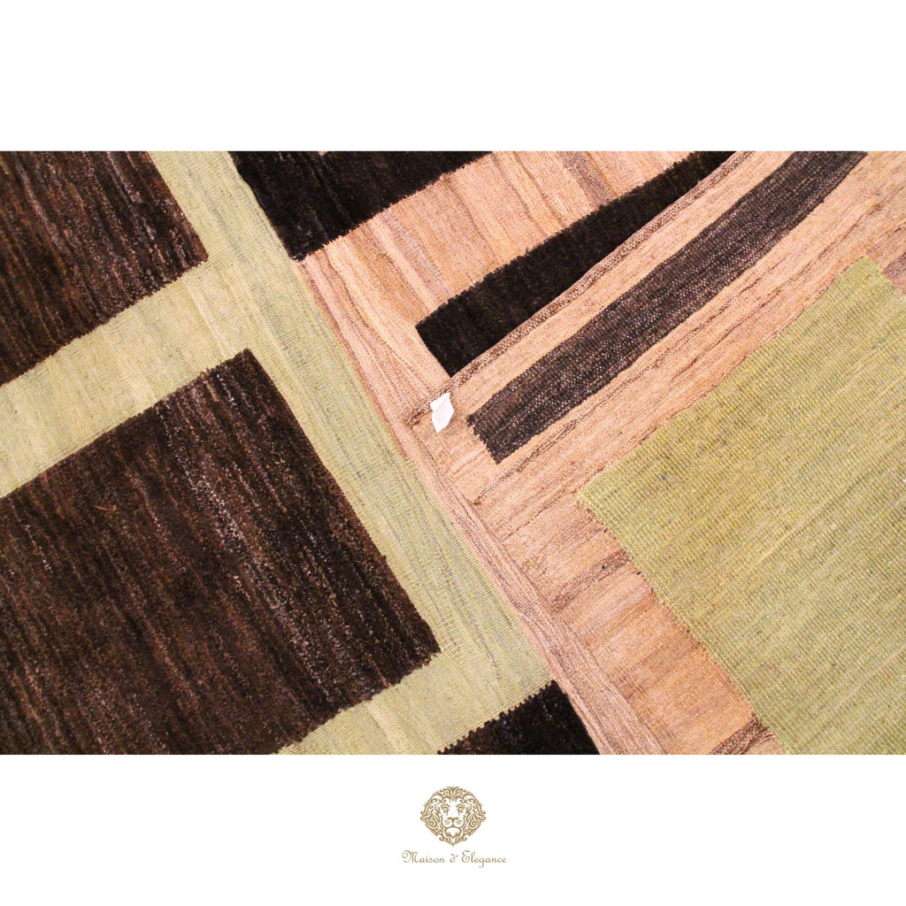 Alfombra Kilim Moderna Lana Natural Diseños Geométricos Tinte Vegetal 255 x 211 cm