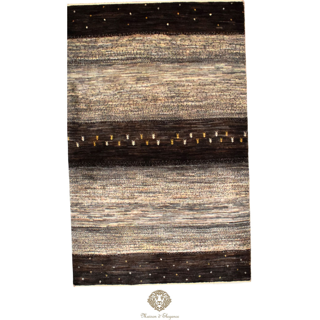 Alfombra Moderna Lana Natural Tonos Grises y Neutros 180 x 114 cm