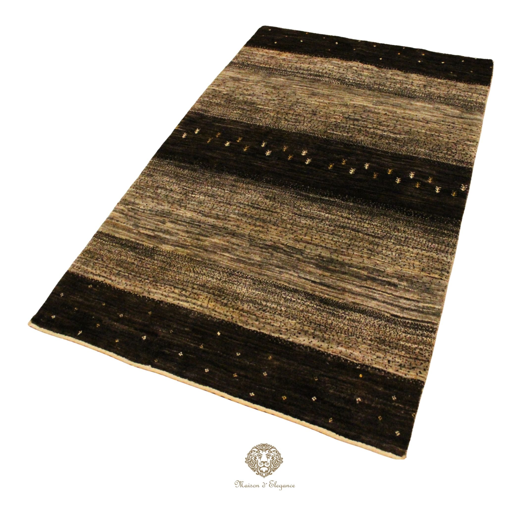 Alfombra Moderna Lana Natural Tonos Grises y Neutros 180 x 114 cm