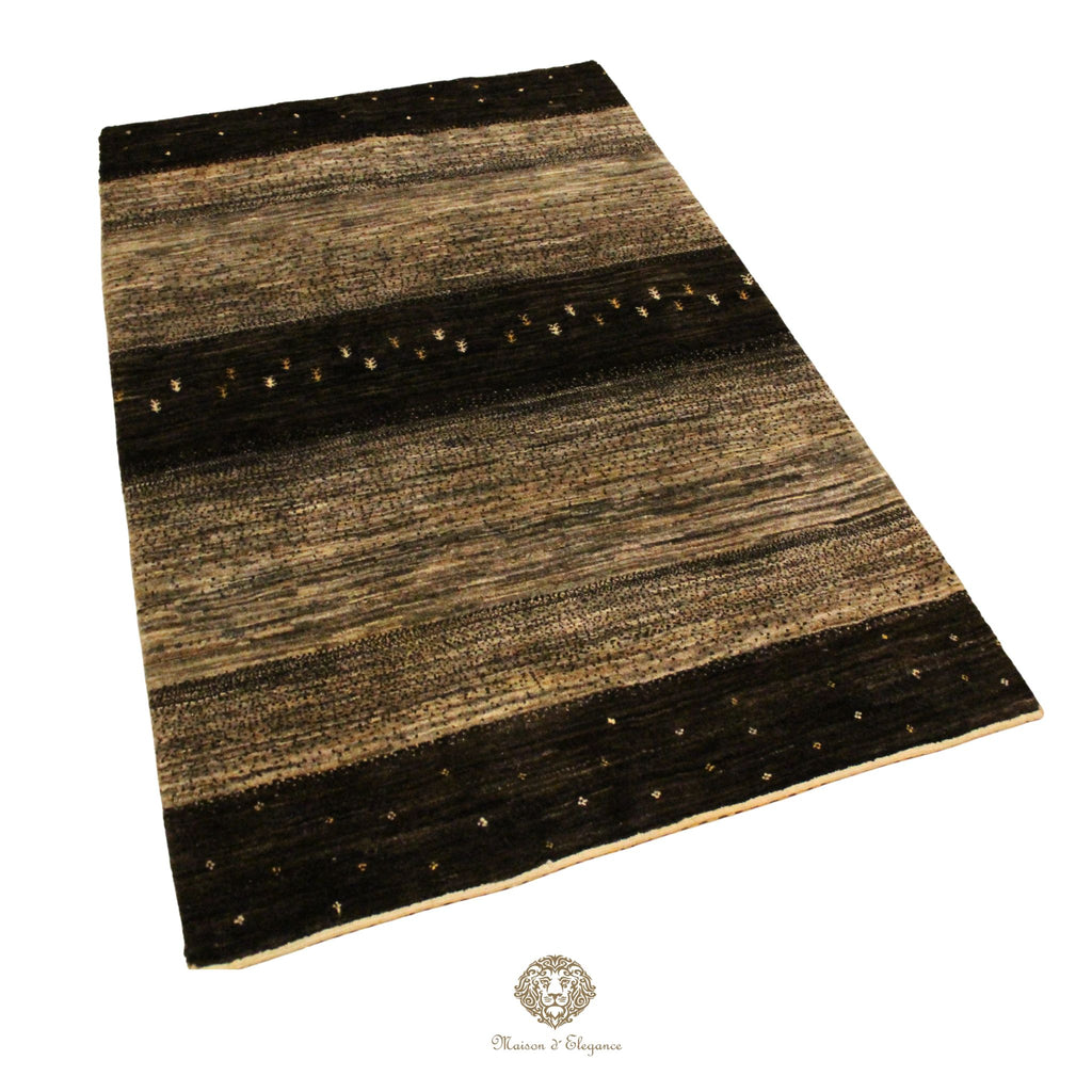 Alfombra Moderna Lana Natural Tonos Grises y Neutros 180 x 114 cm