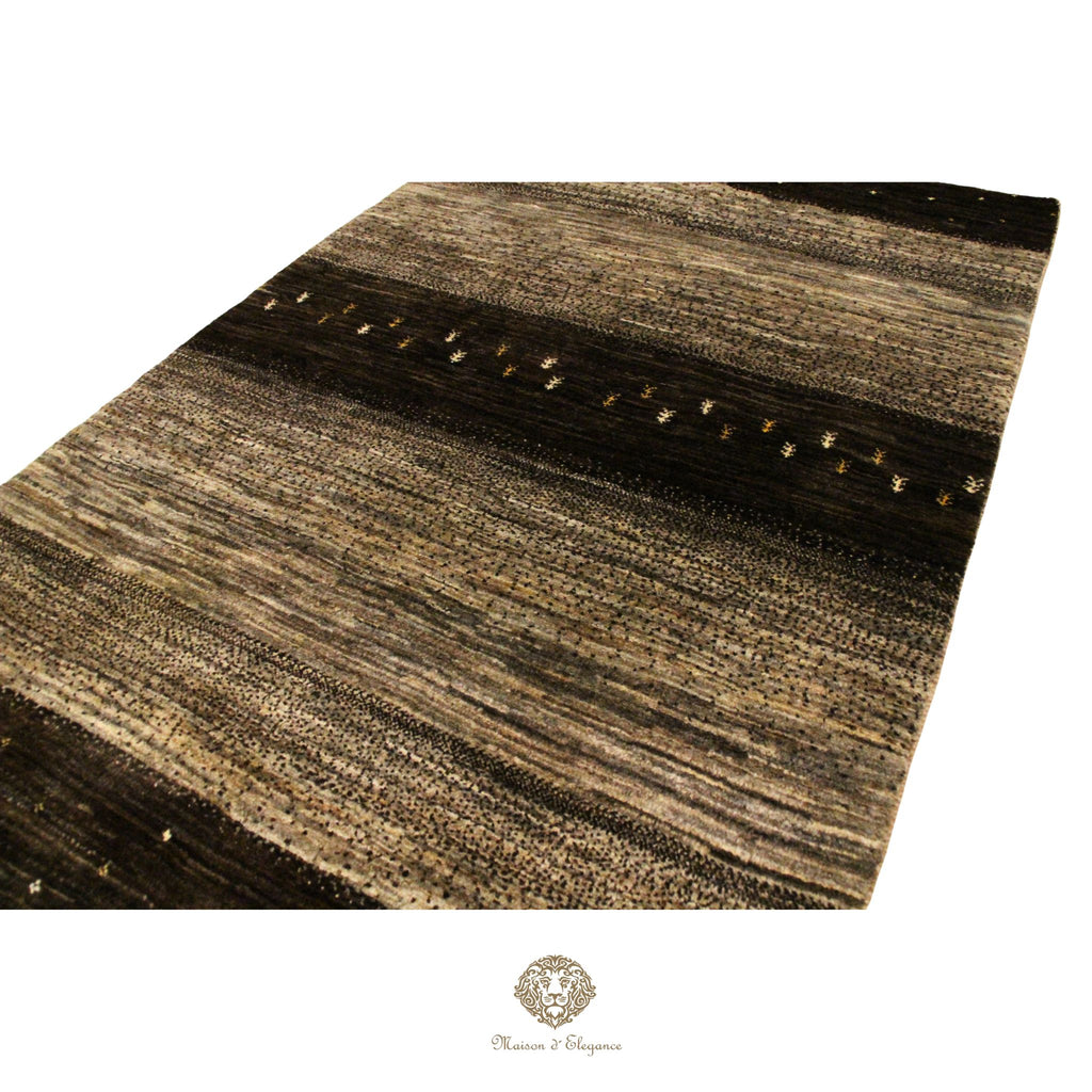 Alfombra Moderna Lana Natural Tonos Grises y Neutros 180 x 114 cm