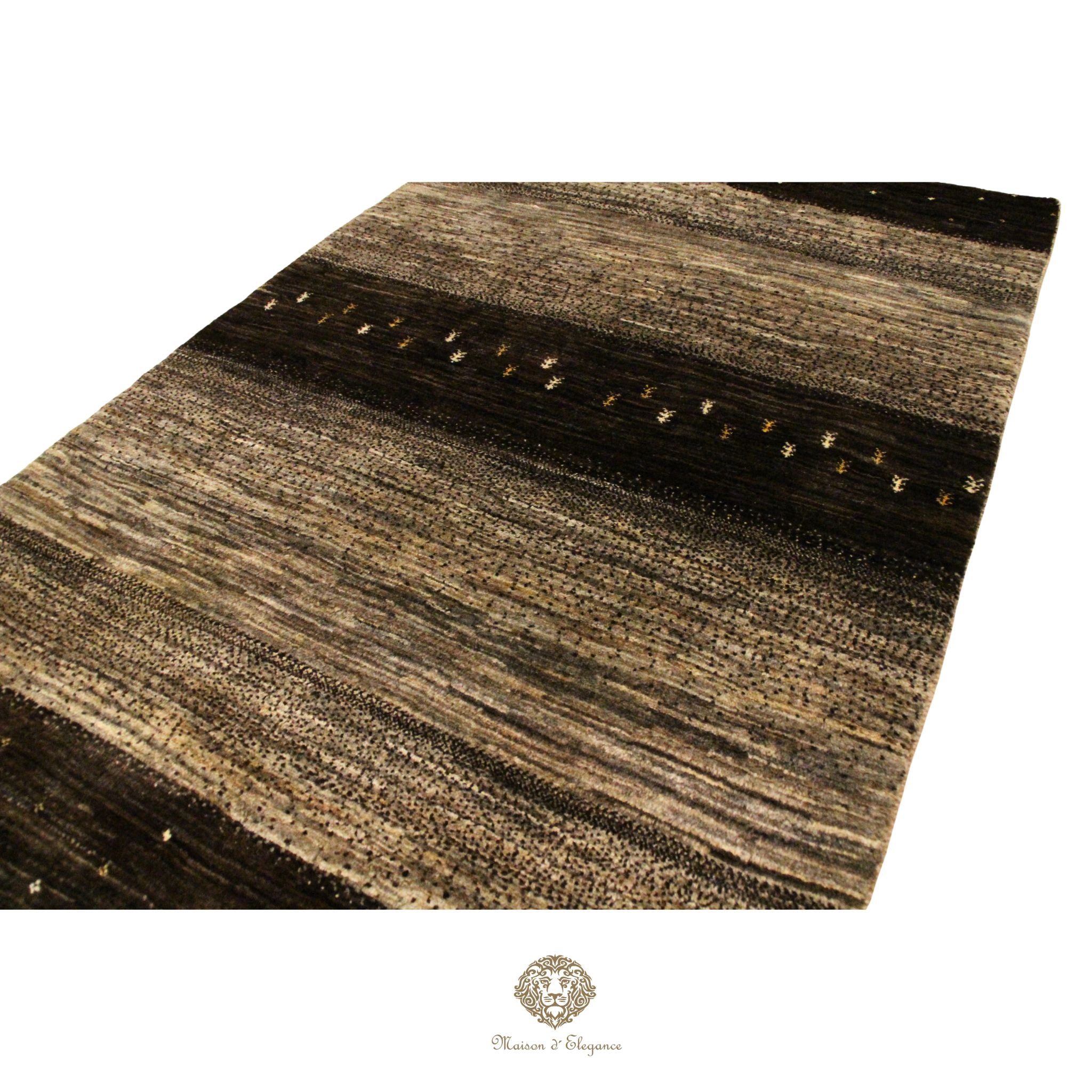 Alfombra Moderna Lana Natural Tonos Grises y Neutros 180 x 114 cm